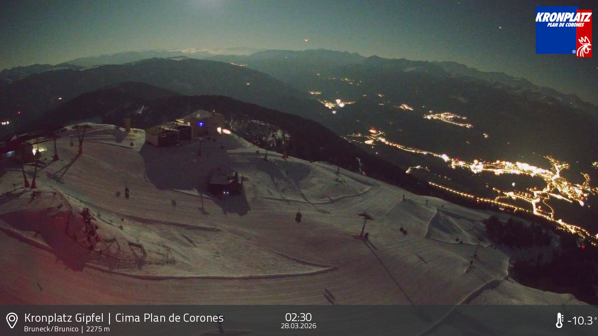 Archiv Foto Webcam Blick auf Bruneck, Kronplatz