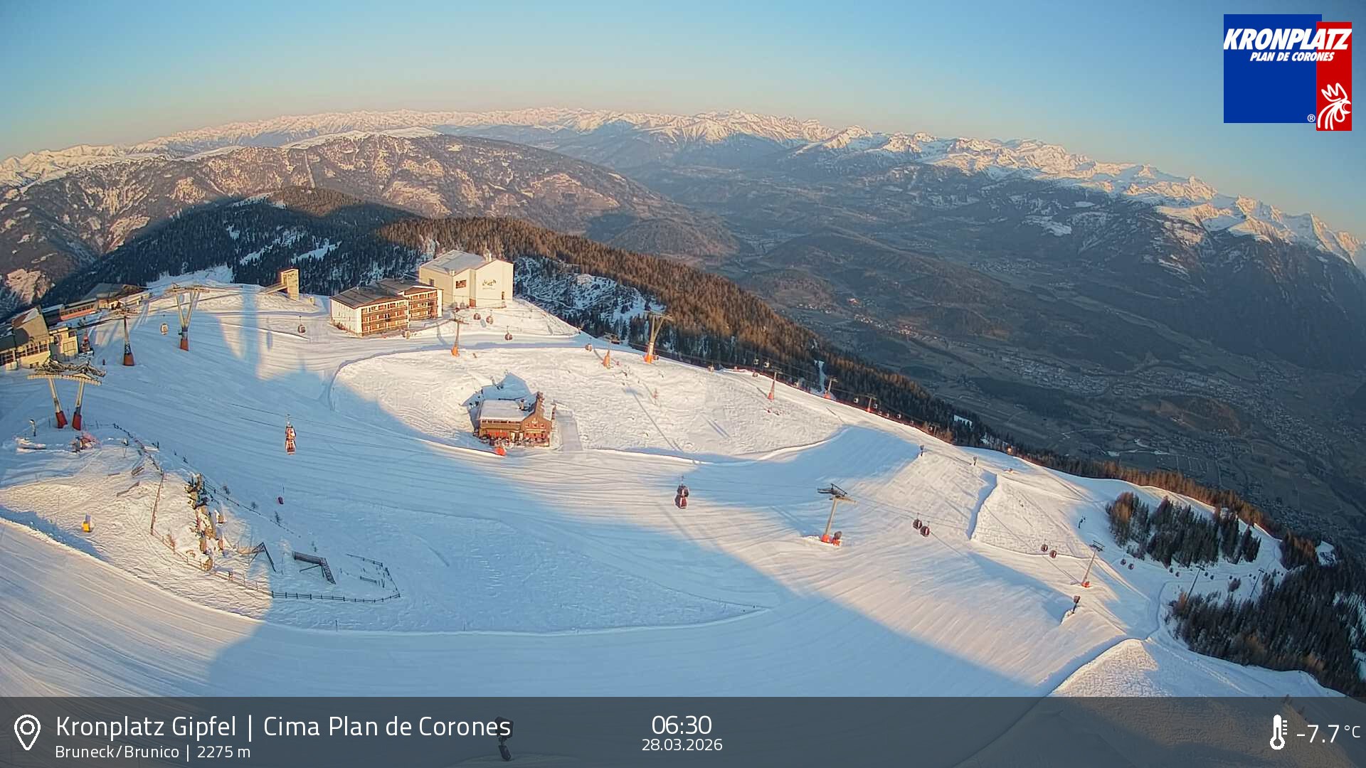 Archiv Foto Webcam Blick auf Bruneck, Kronplatz