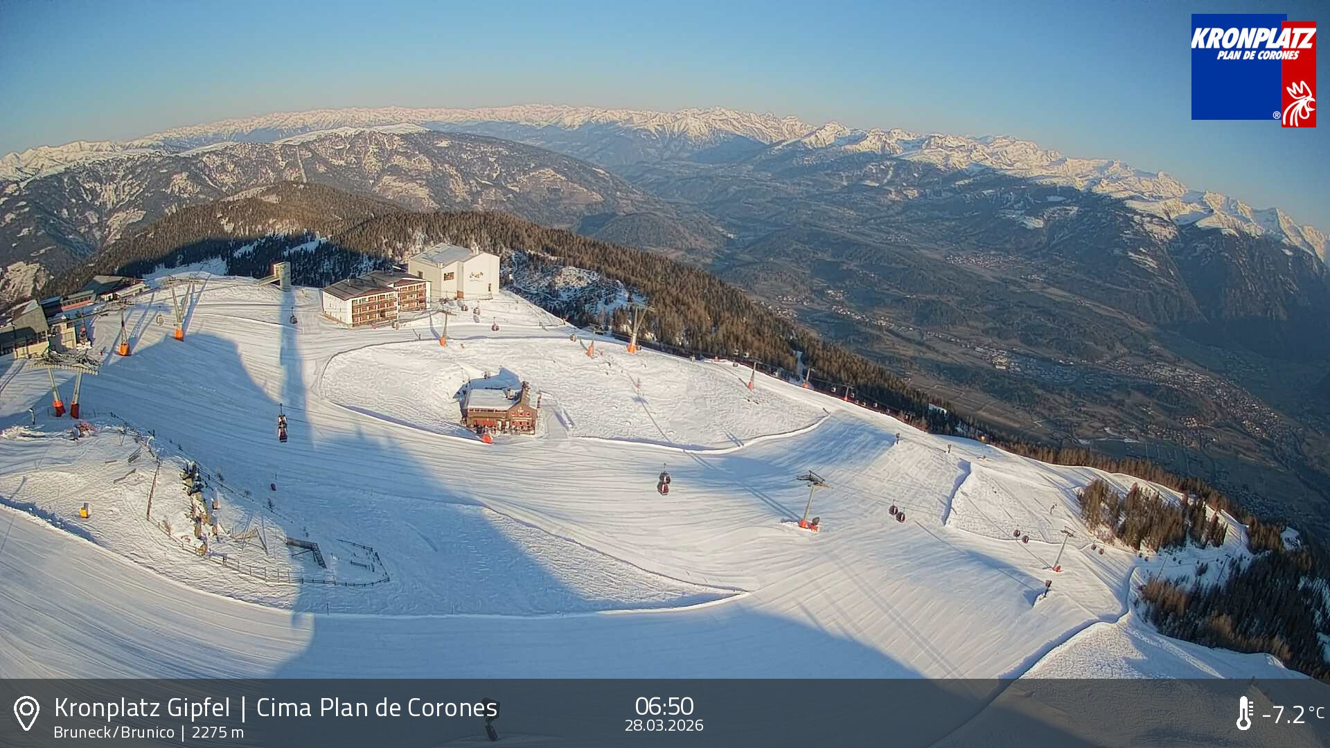Archiv Foto Webcam Blick auf Bruneck, Kronplatz