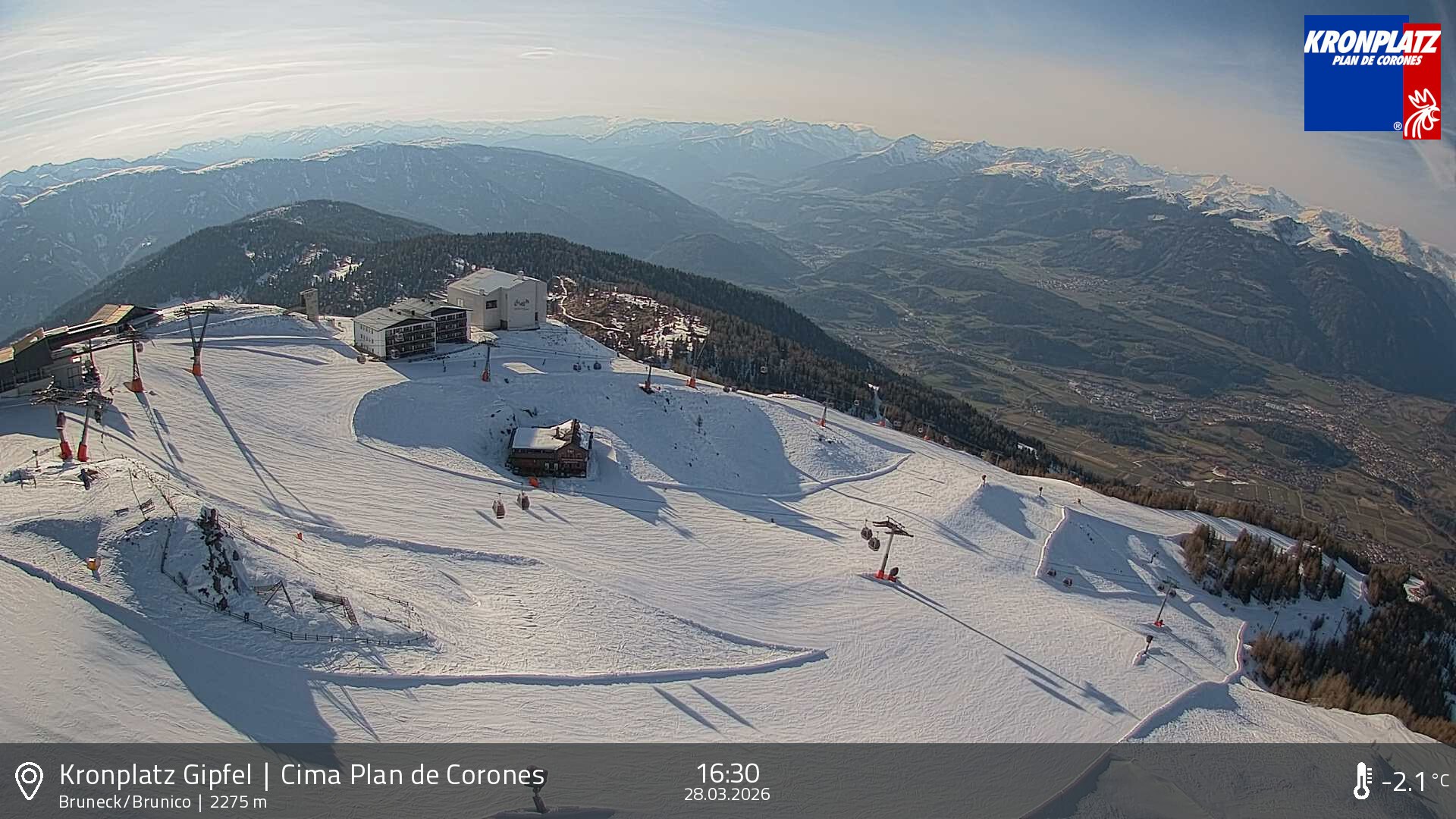 Archiv Foto Webcam Blick auf Bruneck, Kronplatz