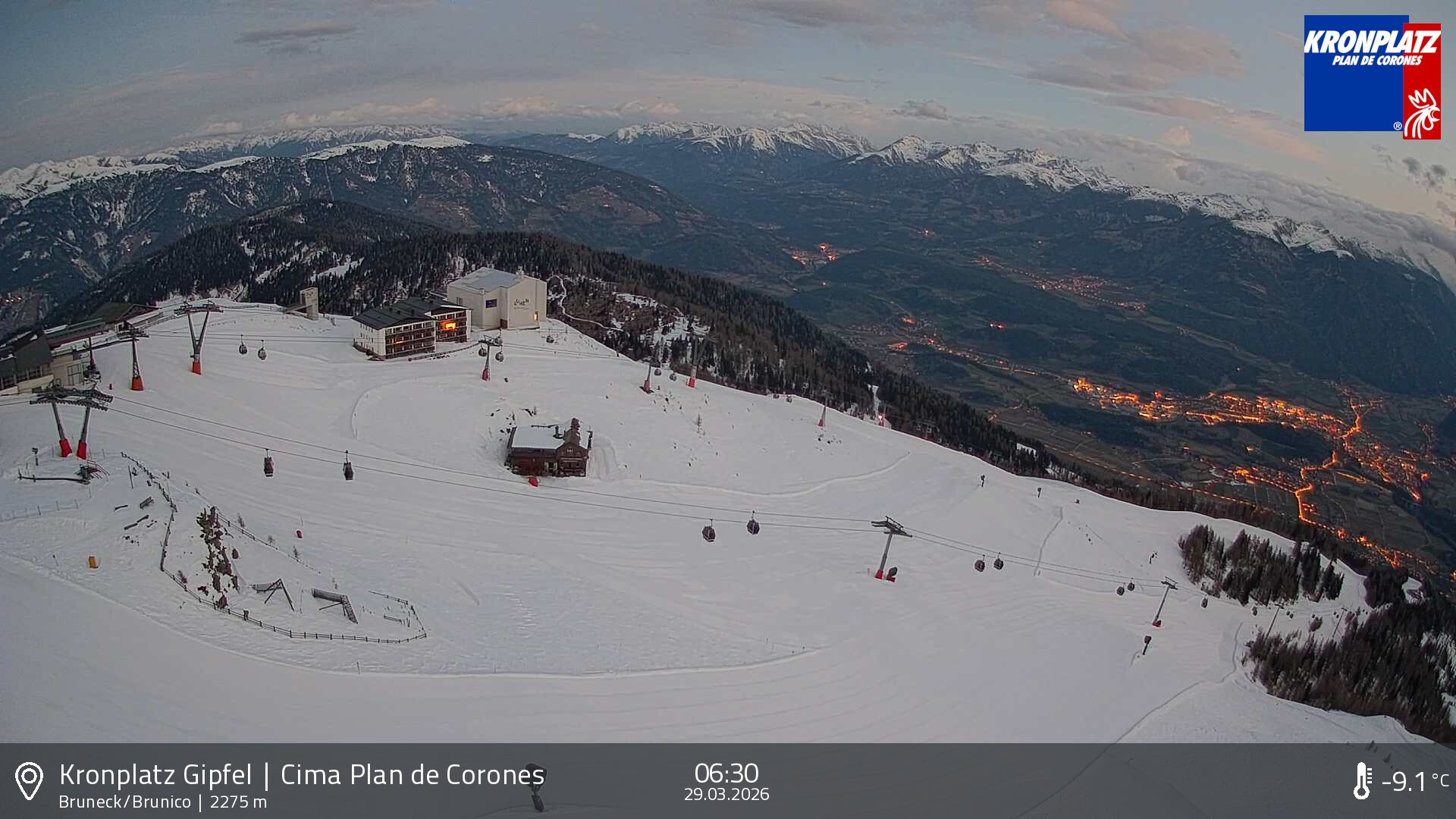 Archiv Foto Webcam Blick auf Bruneck, Kronplatz