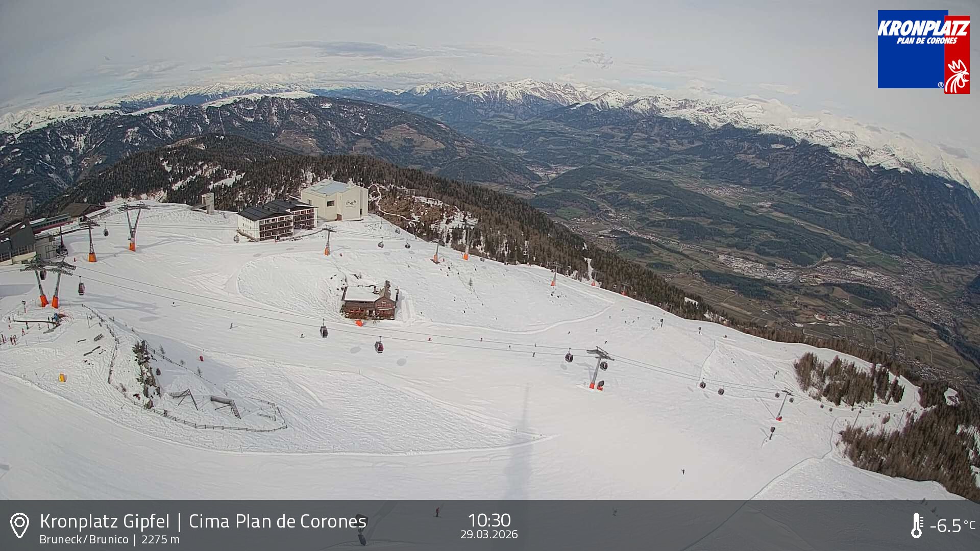 Archiv Foto Webcam Blick auf Bruneck, Kronplatz