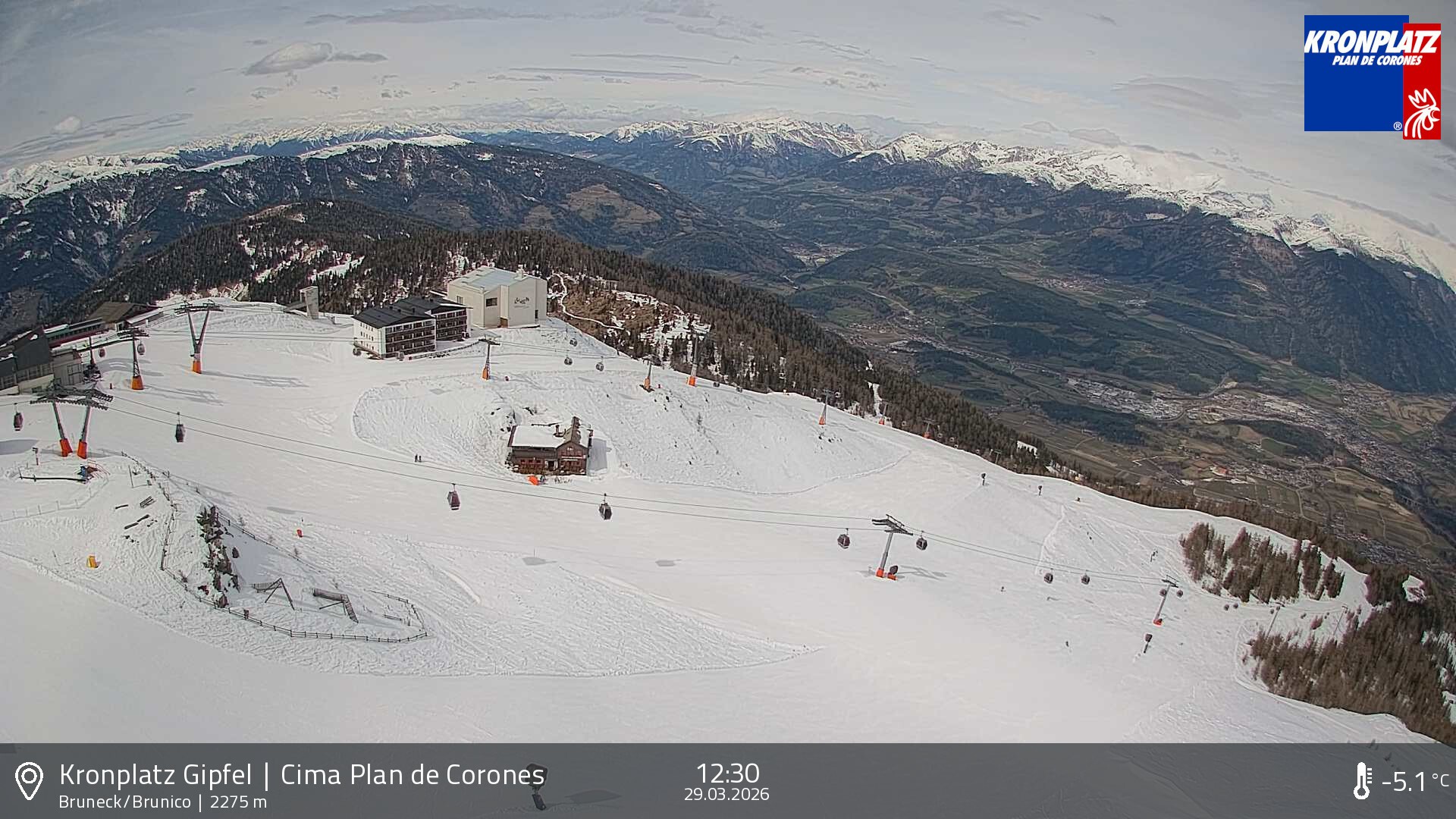 Archiv Foto Webcam Blick auf Bruneck, Kronplatz