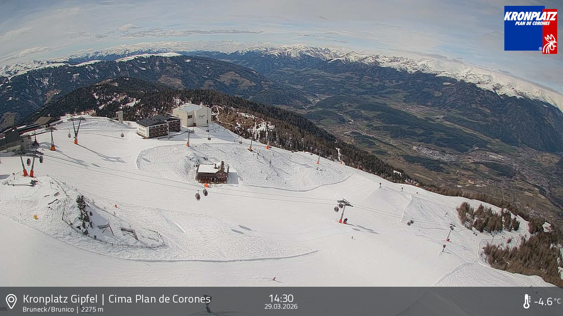 Archiv Foto Webcam Blick auf Bruneck, Kronplatz
