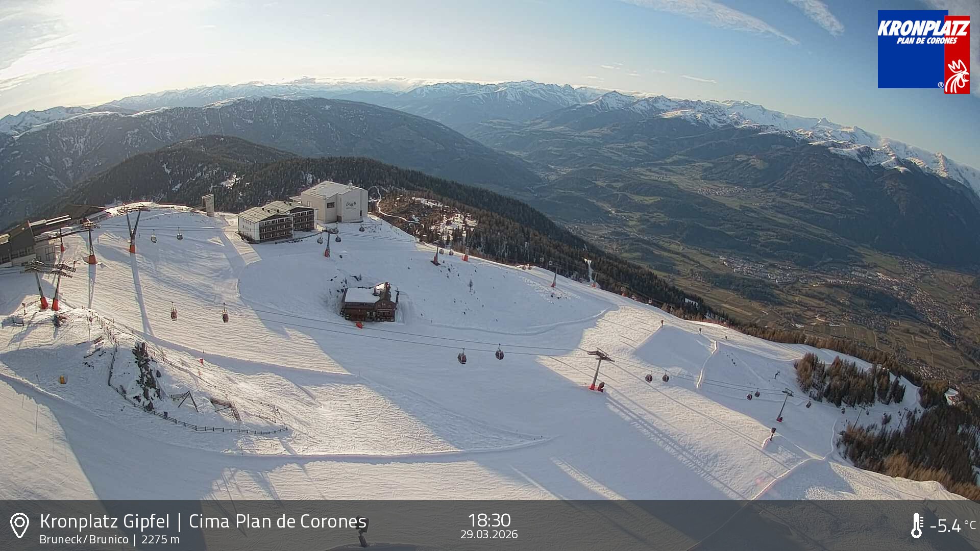 Archiv Foto Webcam Blick auf Bruneck, Kronplatz