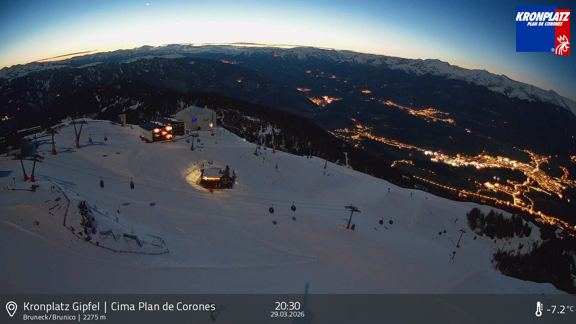 Archiv Foto Webcam Blick auf Bruneck, Kronplatz