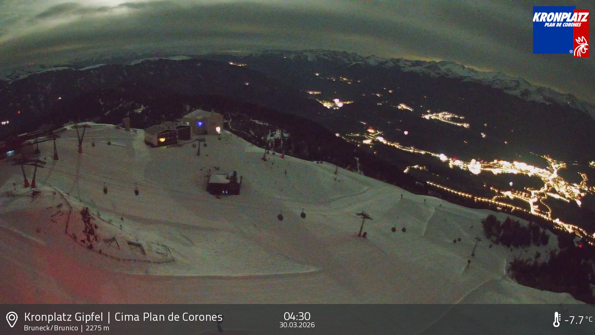 Archived image Webcam View To Brunico, Plan De Corones