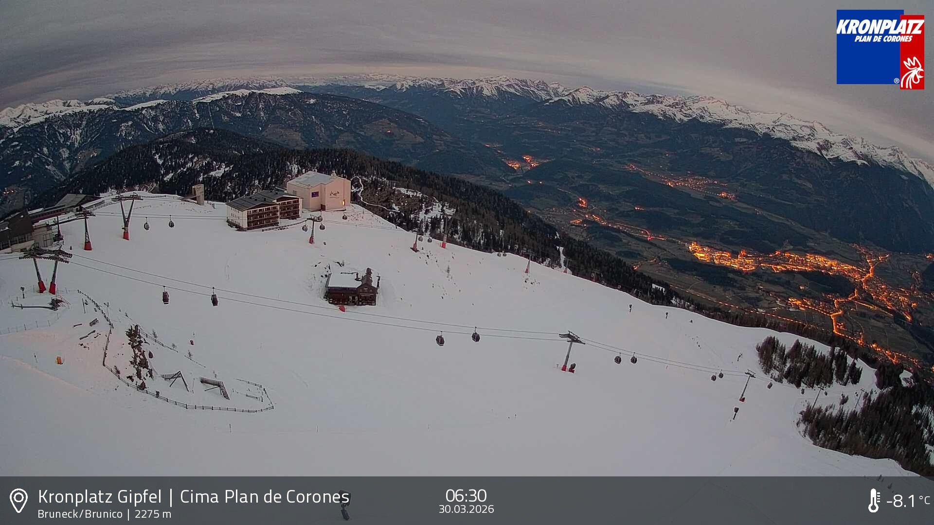 Archived image Webcam View To Brunico, Plan De Corones