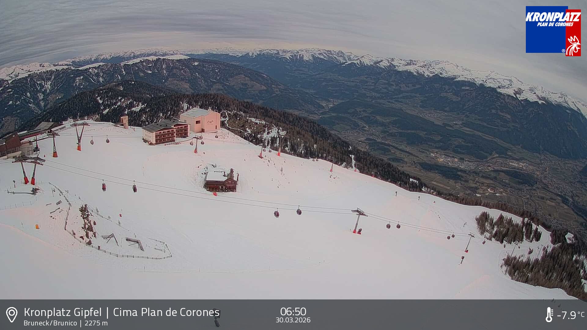 Archived image Webcam View To Brunico, Plan De Corones