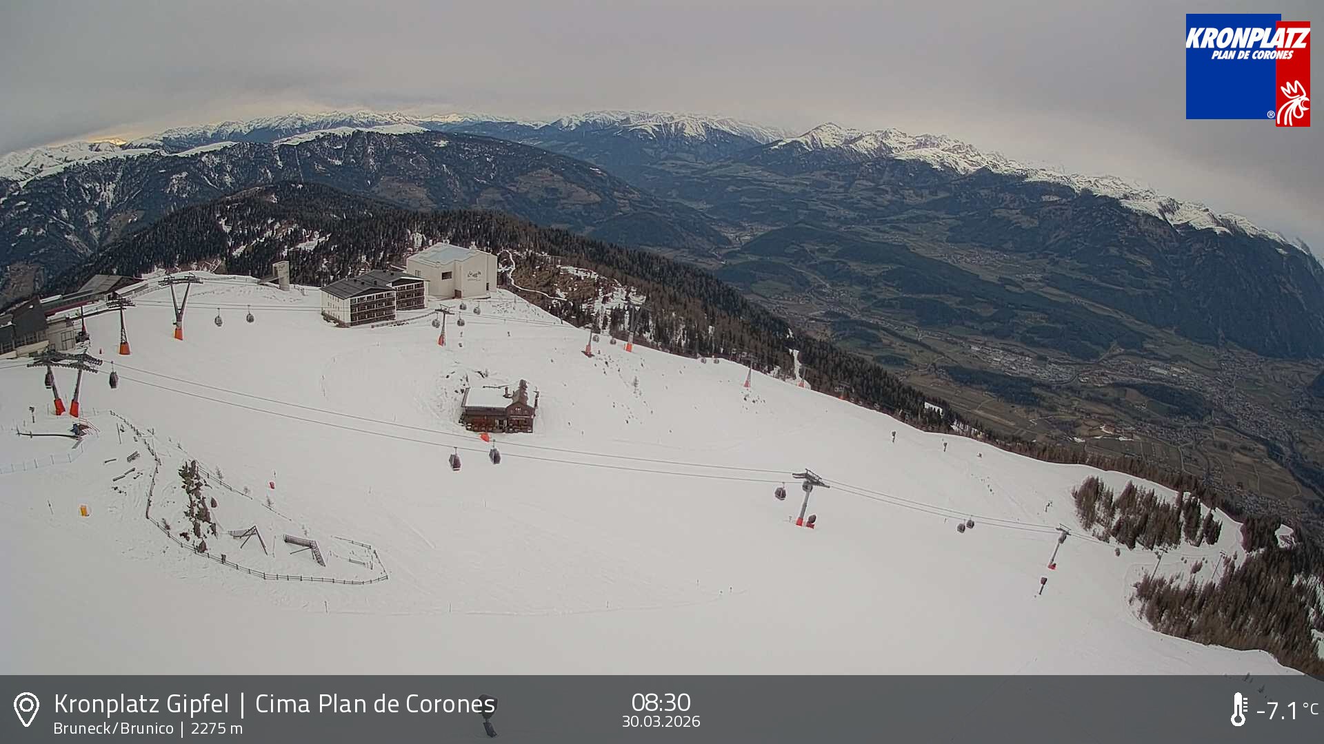 Archived image Webcam View To Brunico, Plan De Corones
