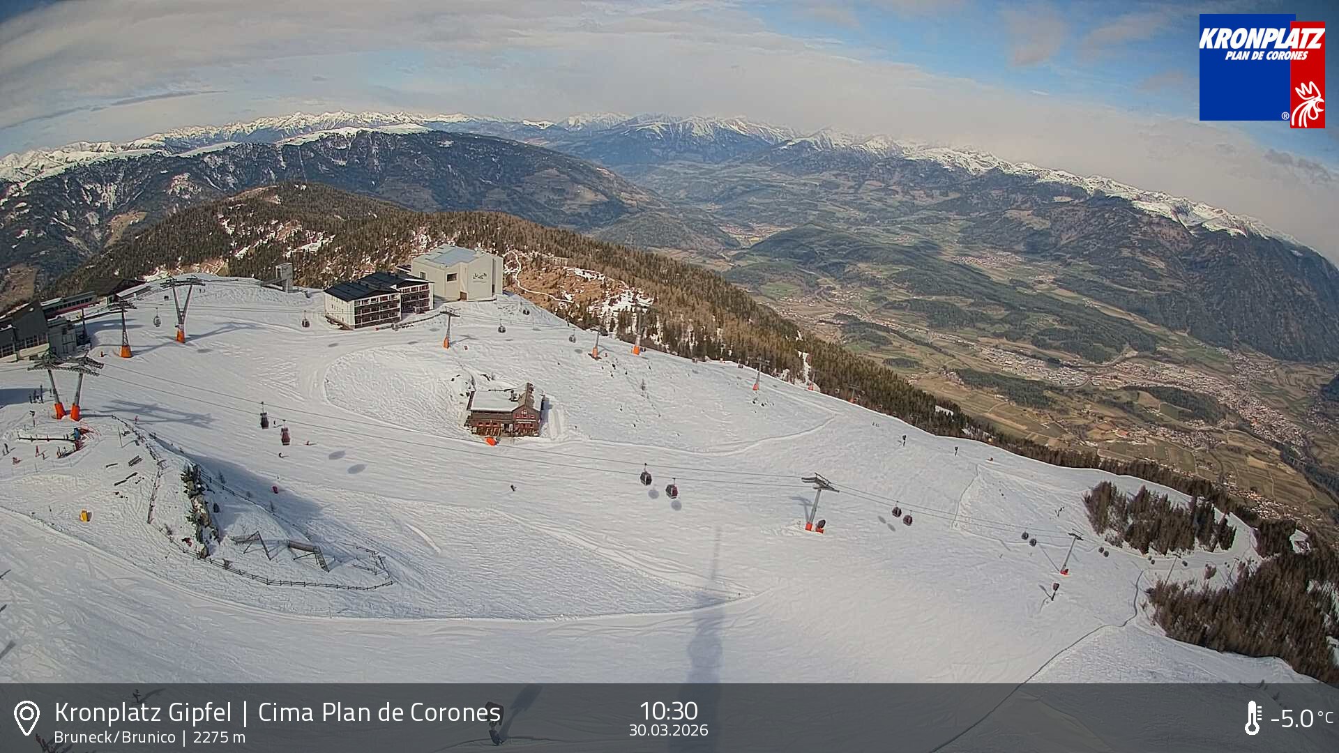 Archived image Webcam View To Brunico, Plan De Corones