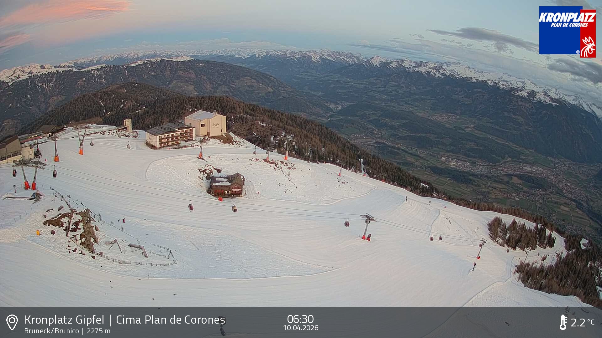 Archiv Foto Webcam Blick auf Bruneck, Kronplatz