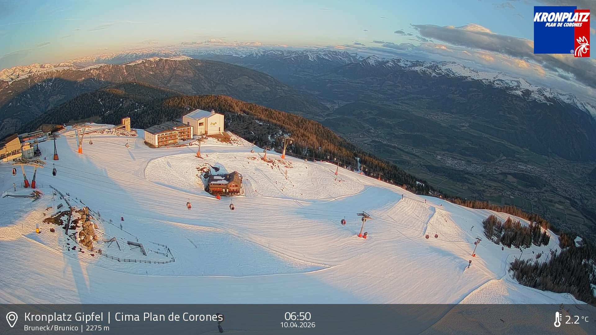 Archiv Foto Webcam Blick auf Bruneck, Kronplatz