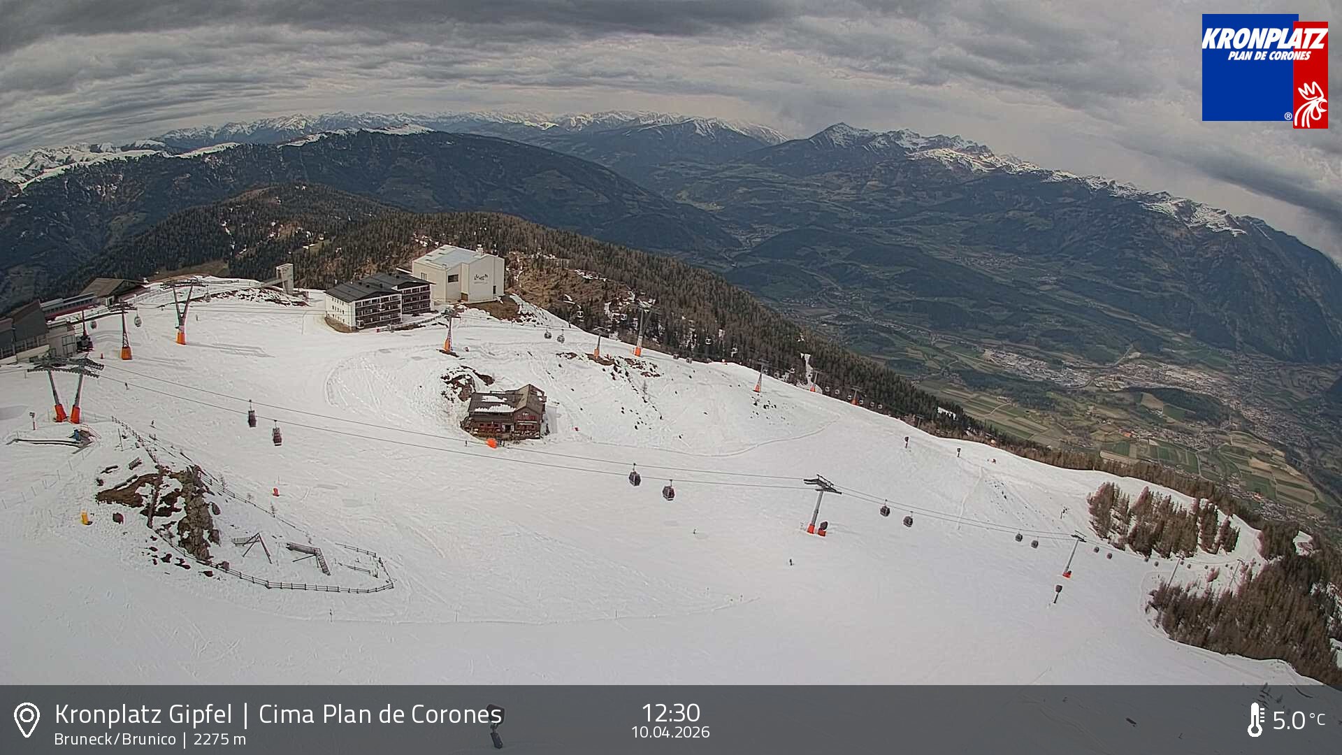 Archiv Foto Webcam Blick auf Bruneck, Kronplatz