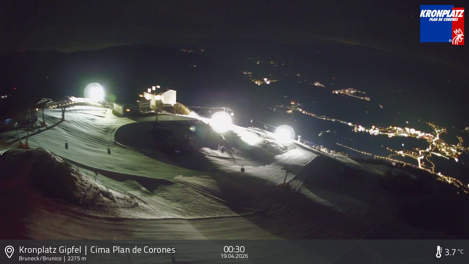 Archiv Foto Webcam Blick auf Bruneck, Kronplatz