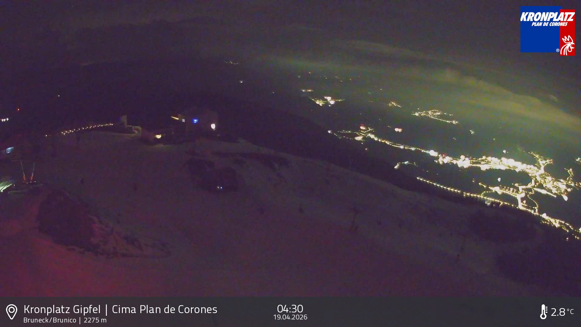 Archiv Foto Webcam Blick auf Bruneck, Kronplatz
