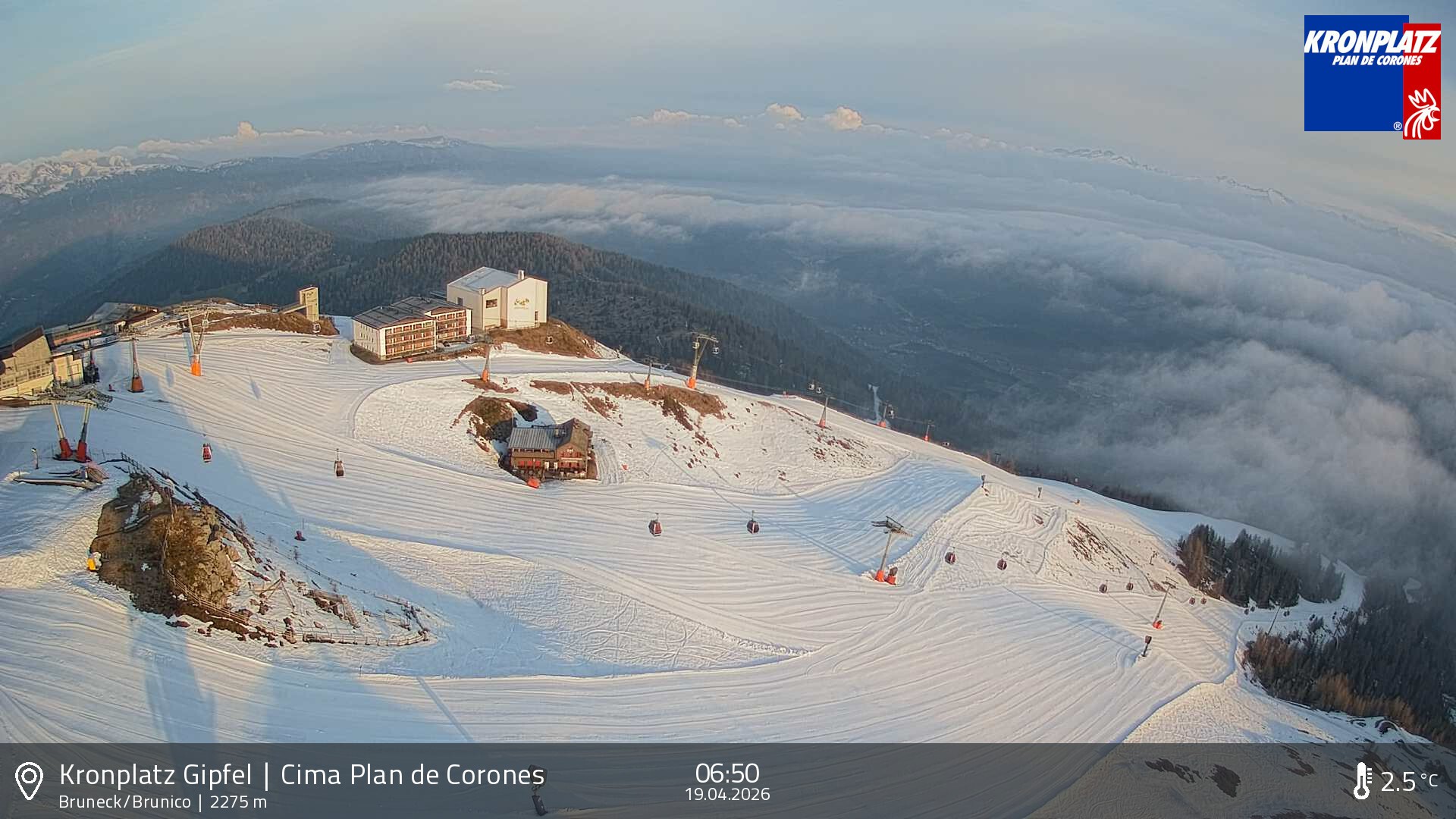 Archiv Foto Webcam Blick auf Bruneck, Kronplatz