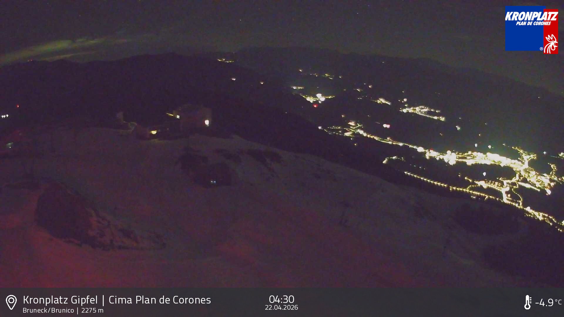 Archived image Webcam View To Brunico, Plan De Corones