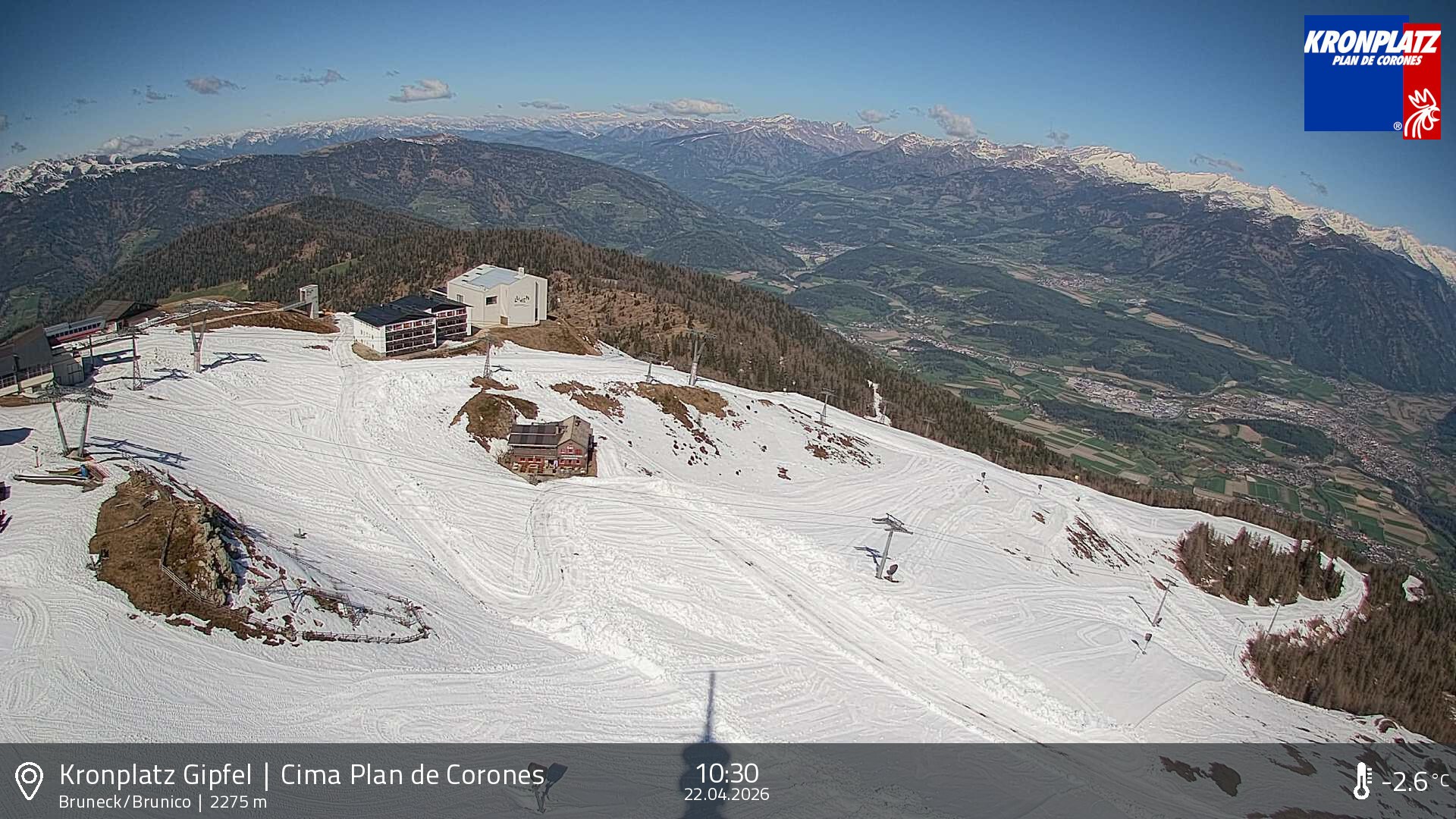 Archived image Webcam View To Brunico, Plan De Corones
