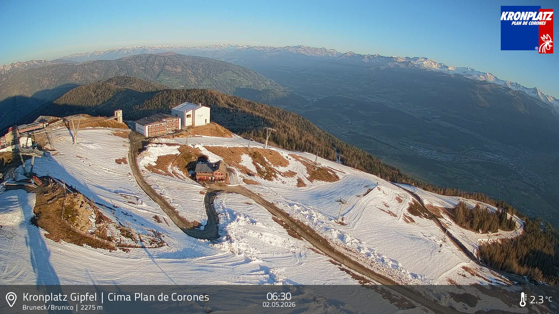 Archiv Foto Webcam Blick auf Bruneck, Kronplatz
