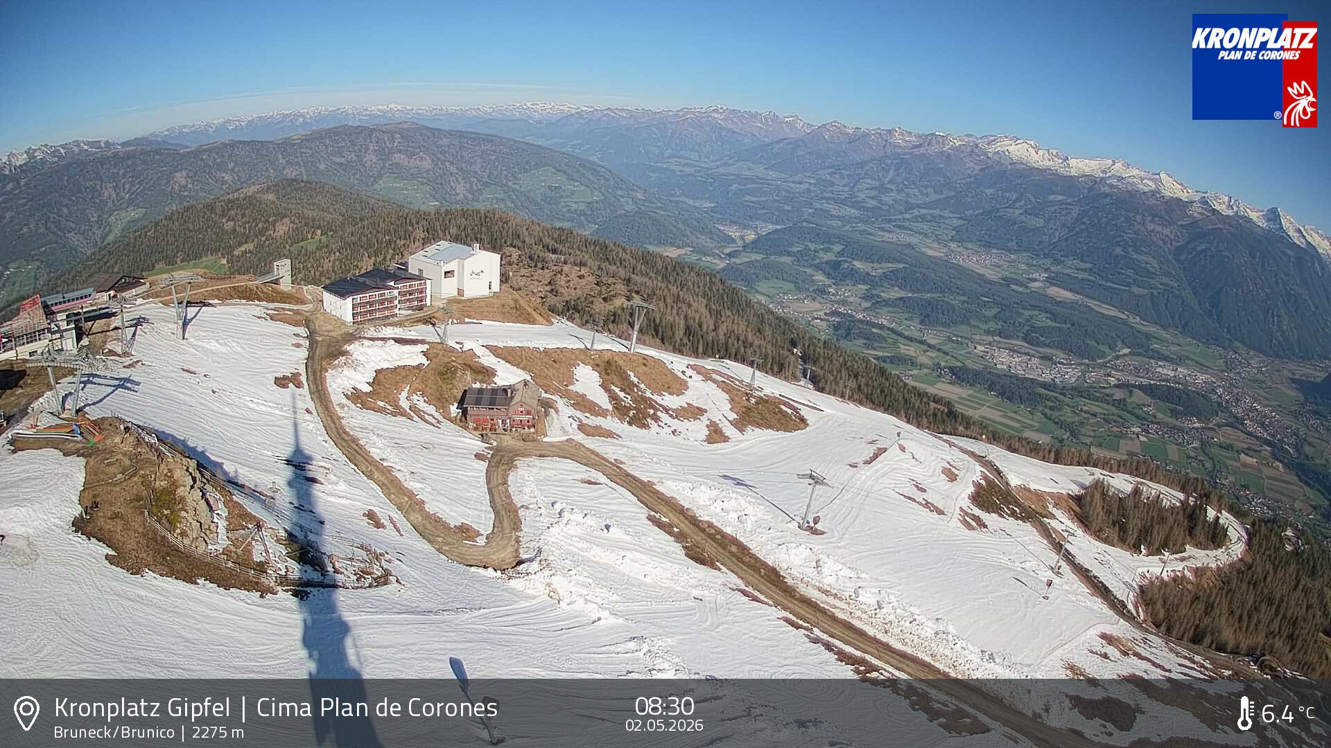 Archiv Foto Webcam Blick auf Bruneck, Kronplatz