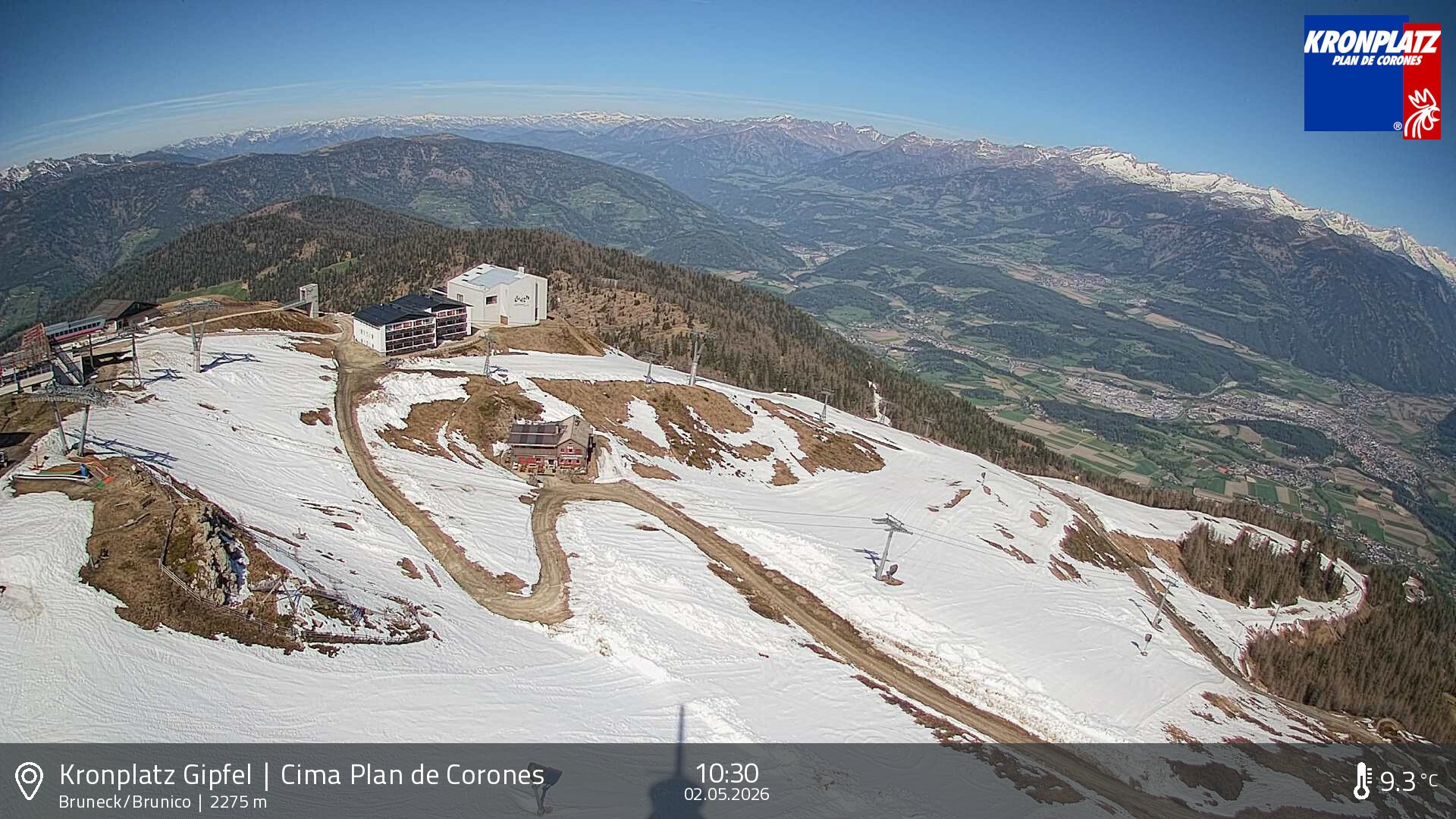 Archiv Foto Webcam Blick auf Bruneck, Kronplatz