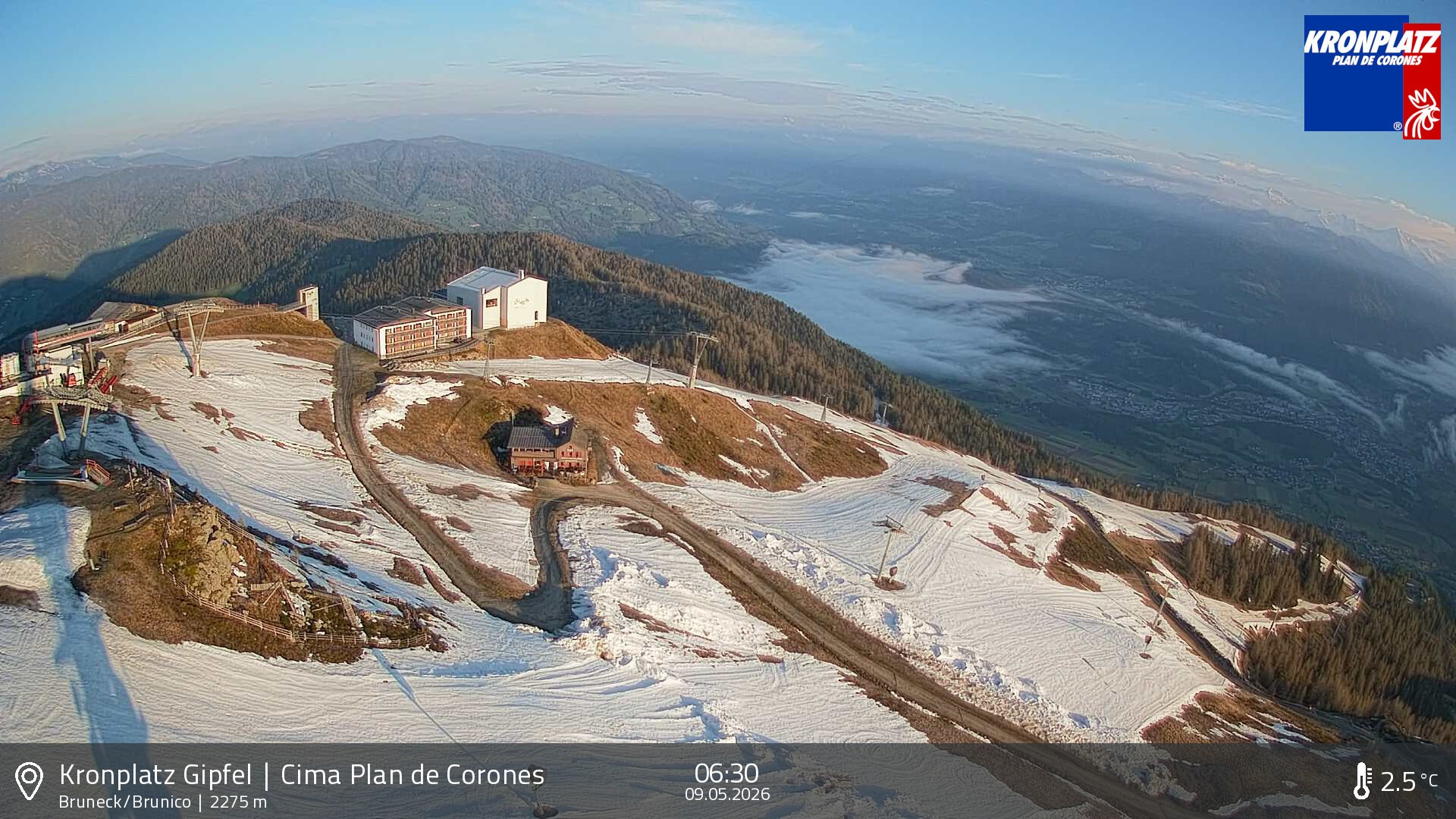 Archiv Foto Webcam Blick auf Bruneck, Kronplatz