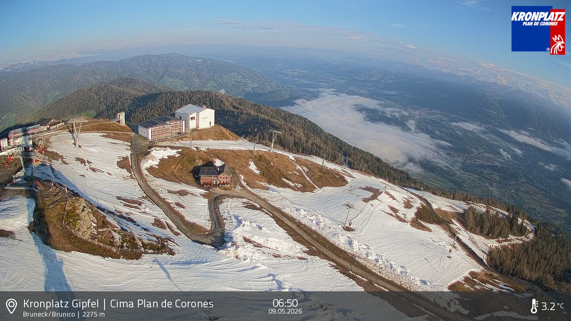 Archiv Foto Webcam Blick auf Bruneck, Kronplatz