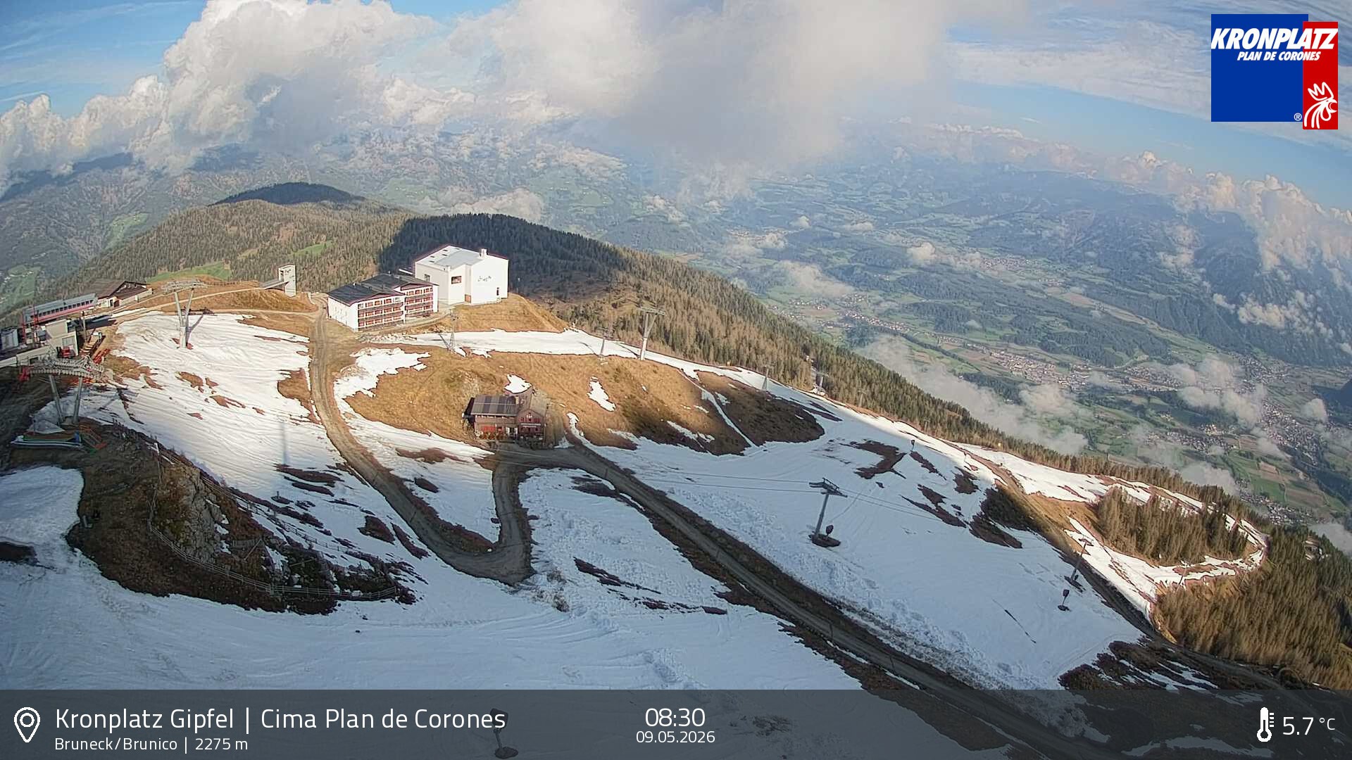 Archiv Foto Webcam Blick auf Bruneck, Kronplatz