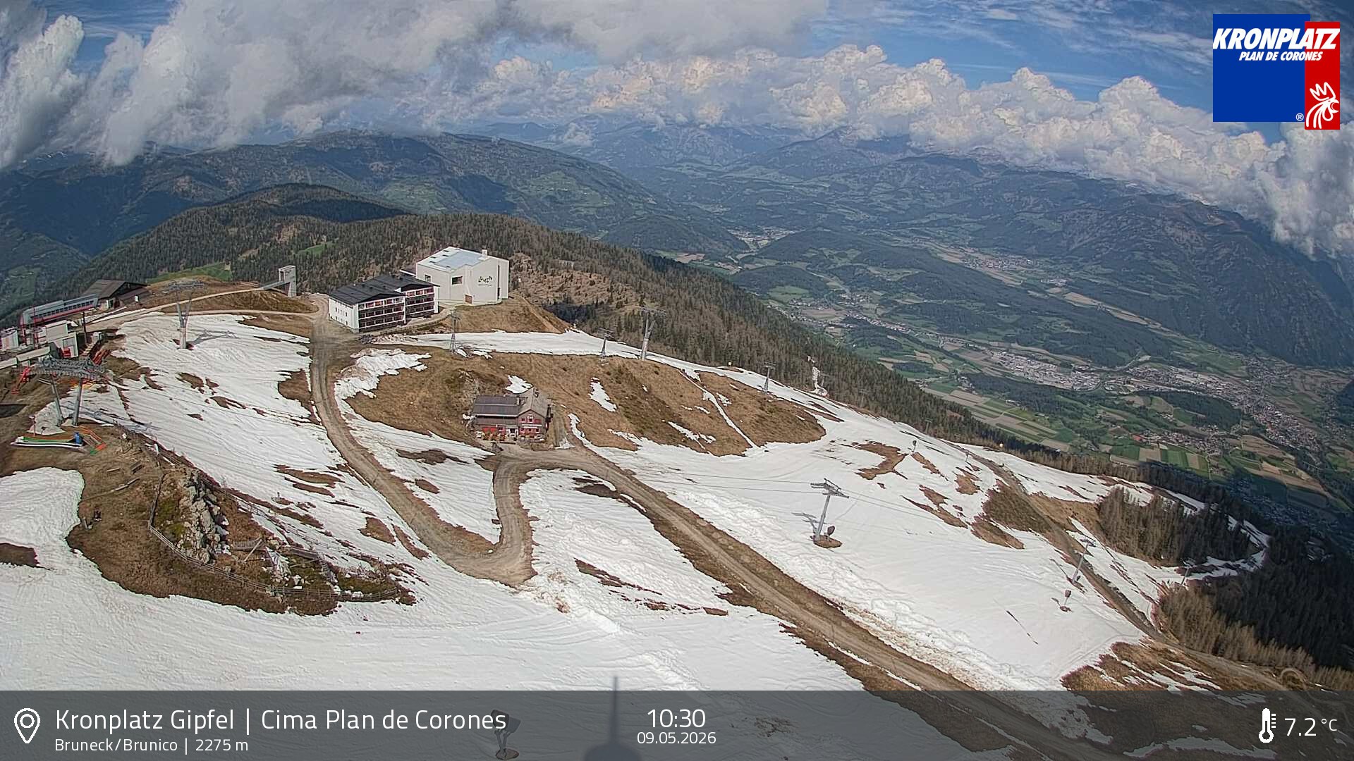 Archiv Foto Webcam Blick auf Bruneck, Kronplatz
