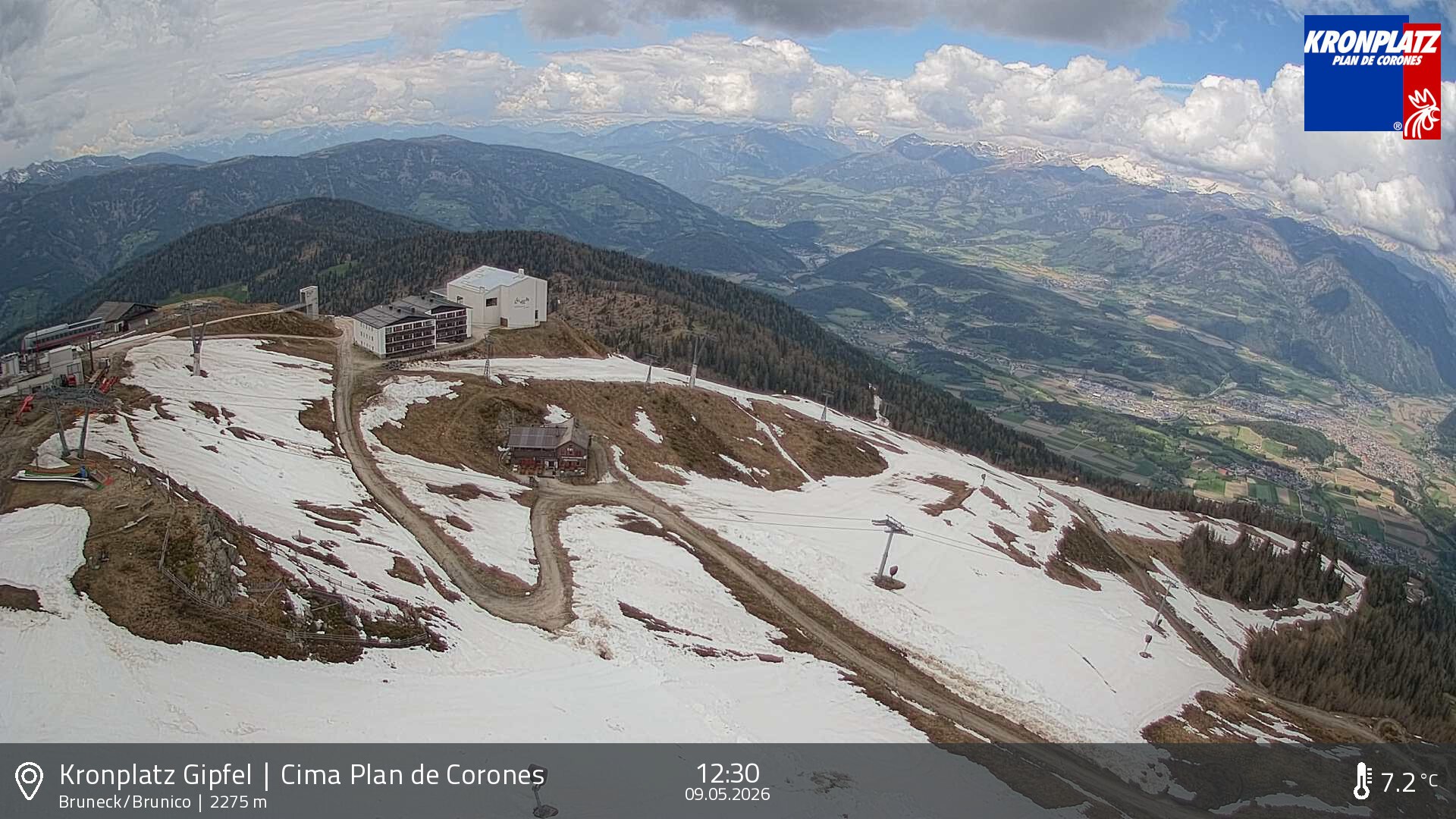 Archiv Foto Webcam Blick auf Bruneck, Kronplatz
