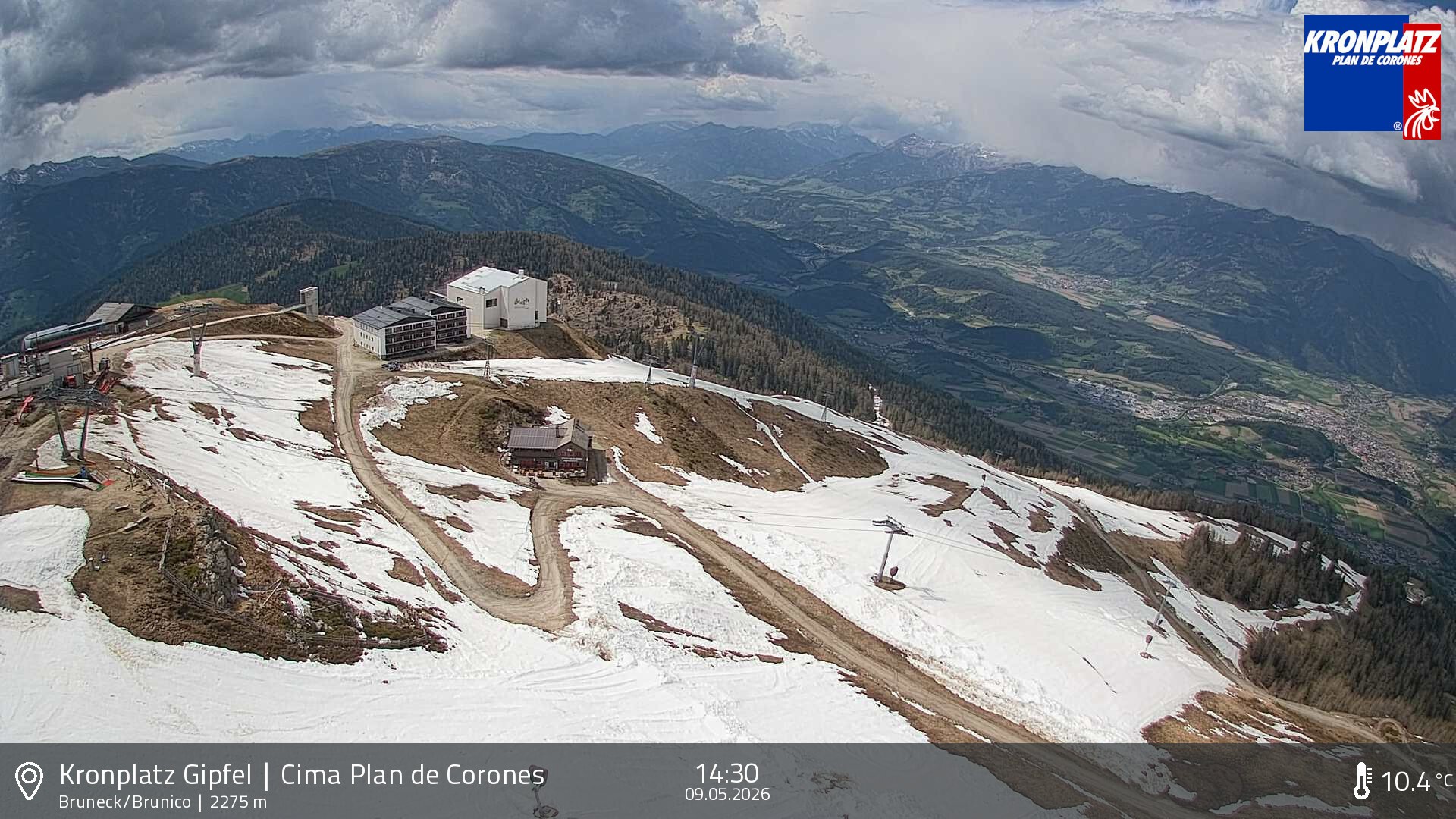 Archiv Foto Webcam Blick auf Bruneck, Kronplatz