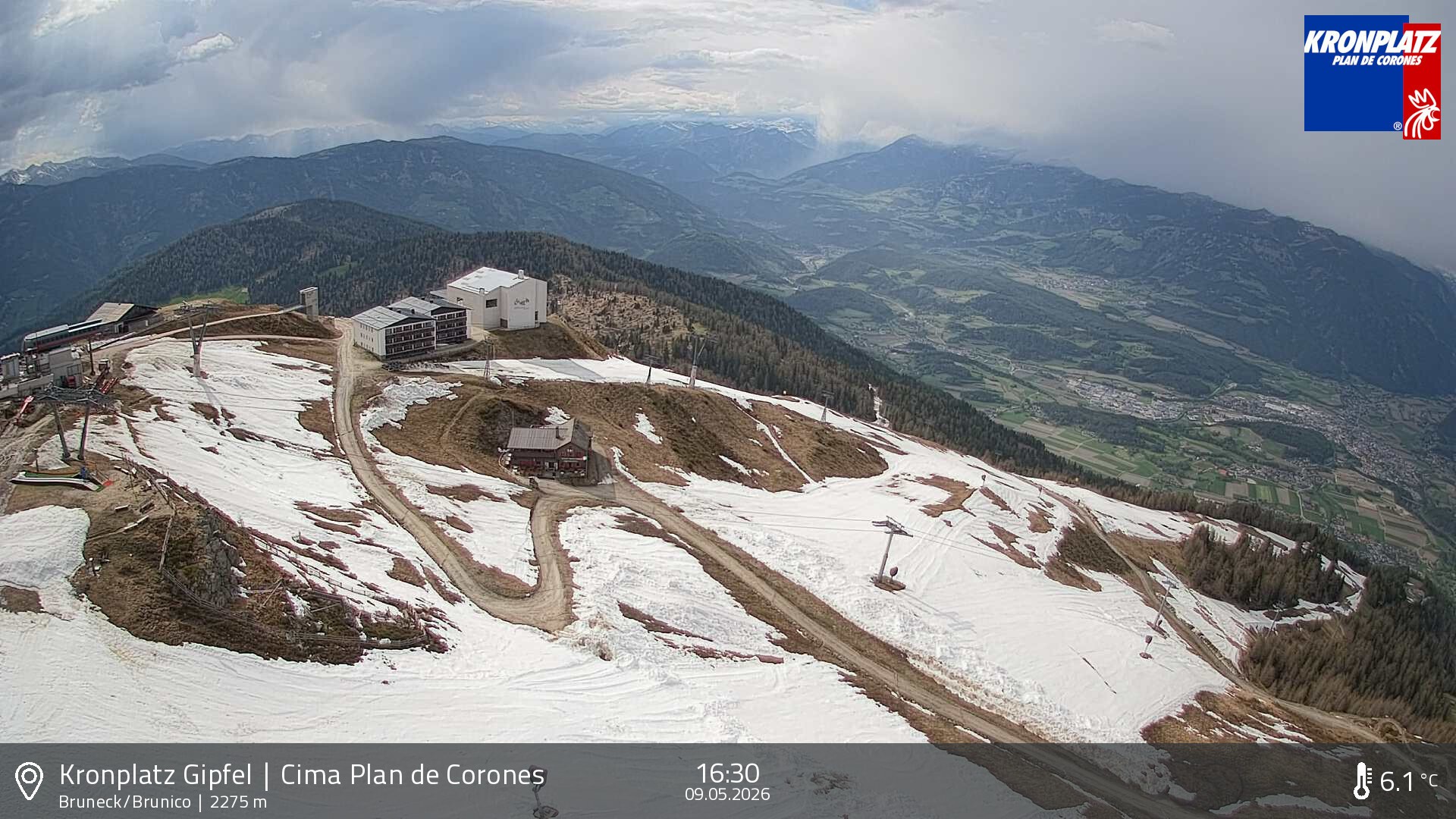 Archiv Foto Webcam Blick auf Bruneck, Kronplatz
