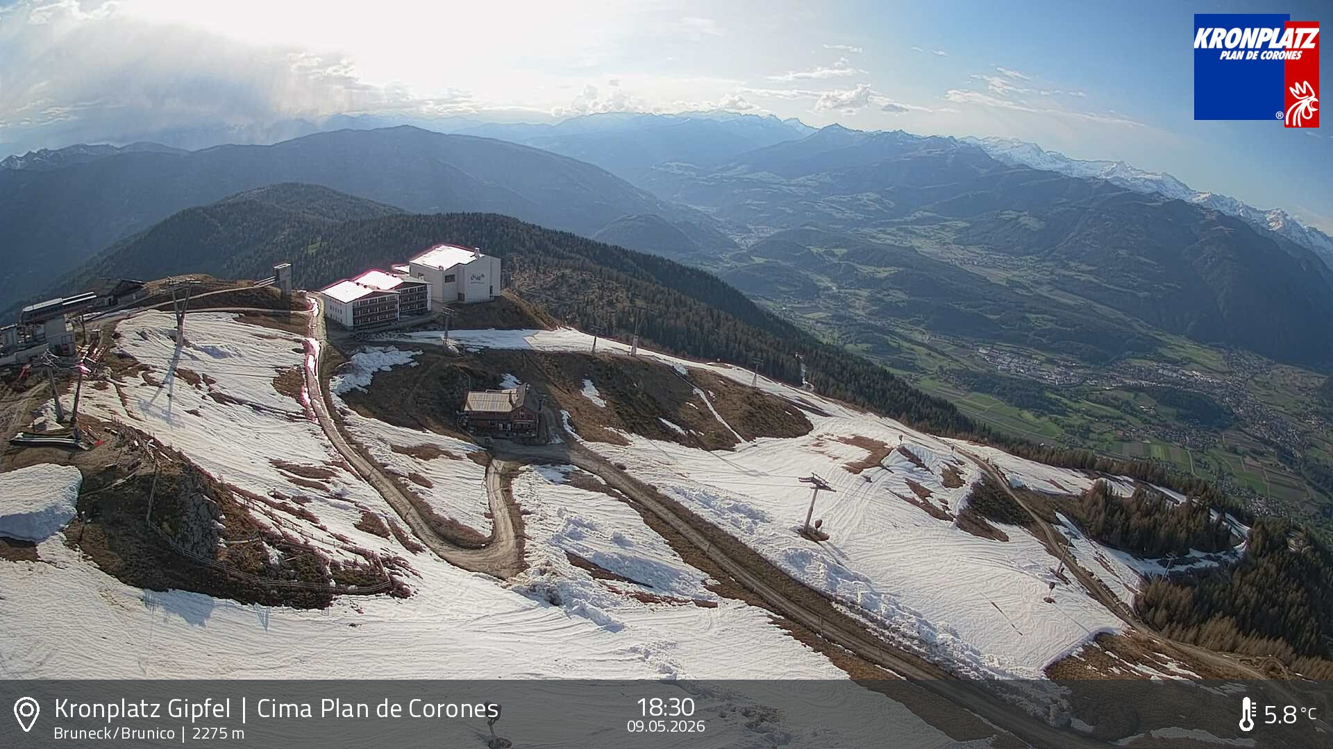 Archiv Foto Webcam Blick auf Bruneck, Kronplatz