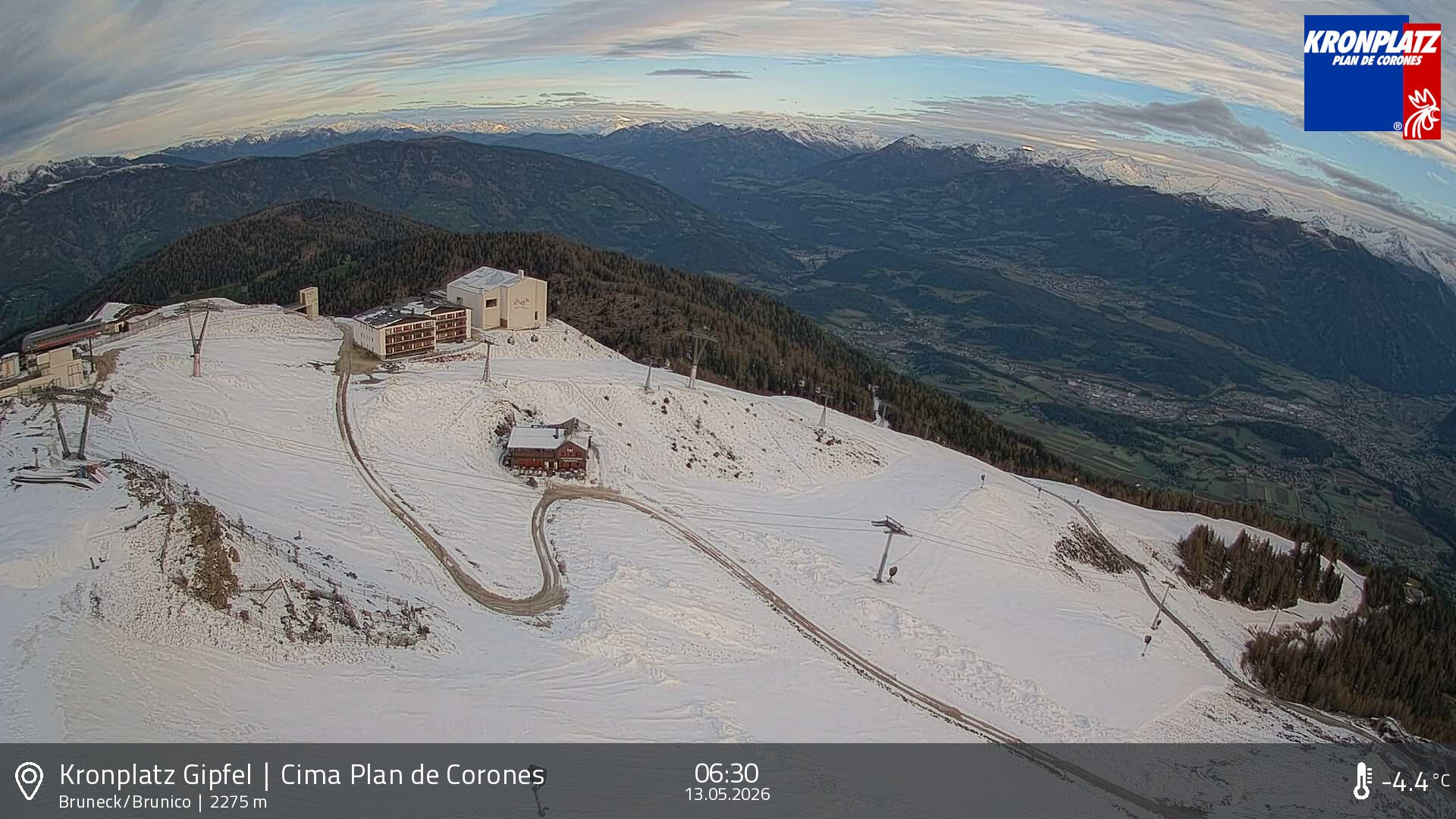 Archiv Foto Webcam Blick auf Bruneck, Kronplatz