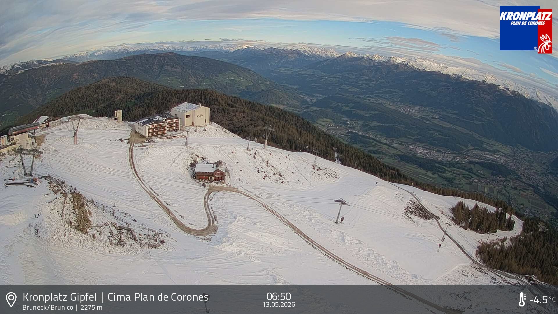 Archiv Foto Webcam Blick auf Bruneck, Kronplatz