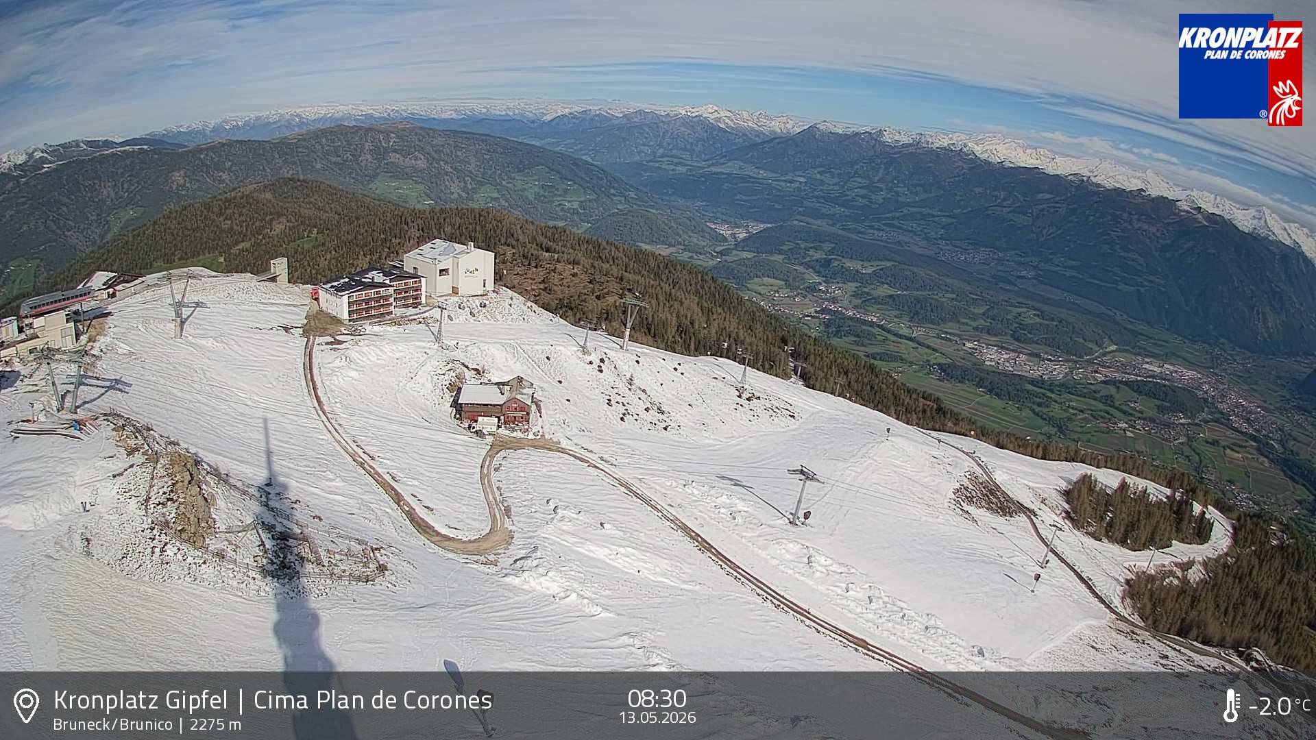 Archiv Foto Webcam Blick auf Bruneck, Kronplatz