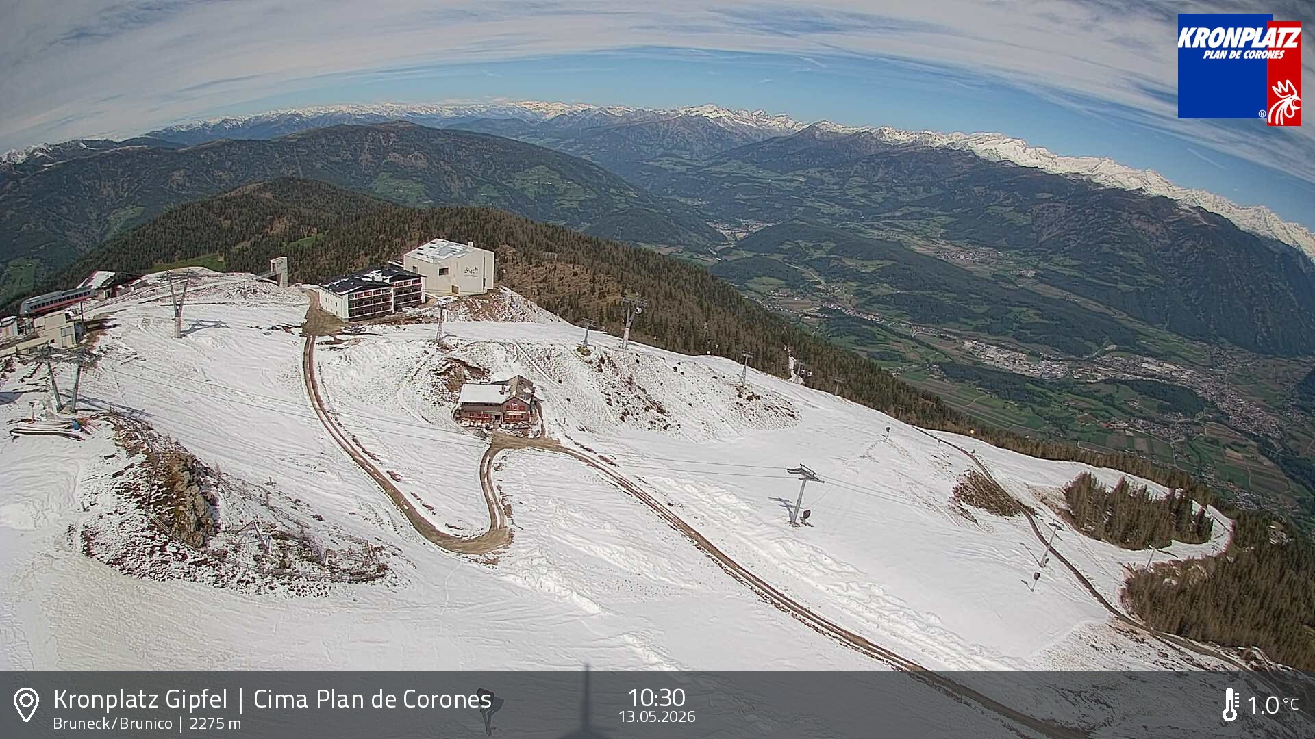 Archiv Foto Webcam Blick auf Bruneck, Kronplatz