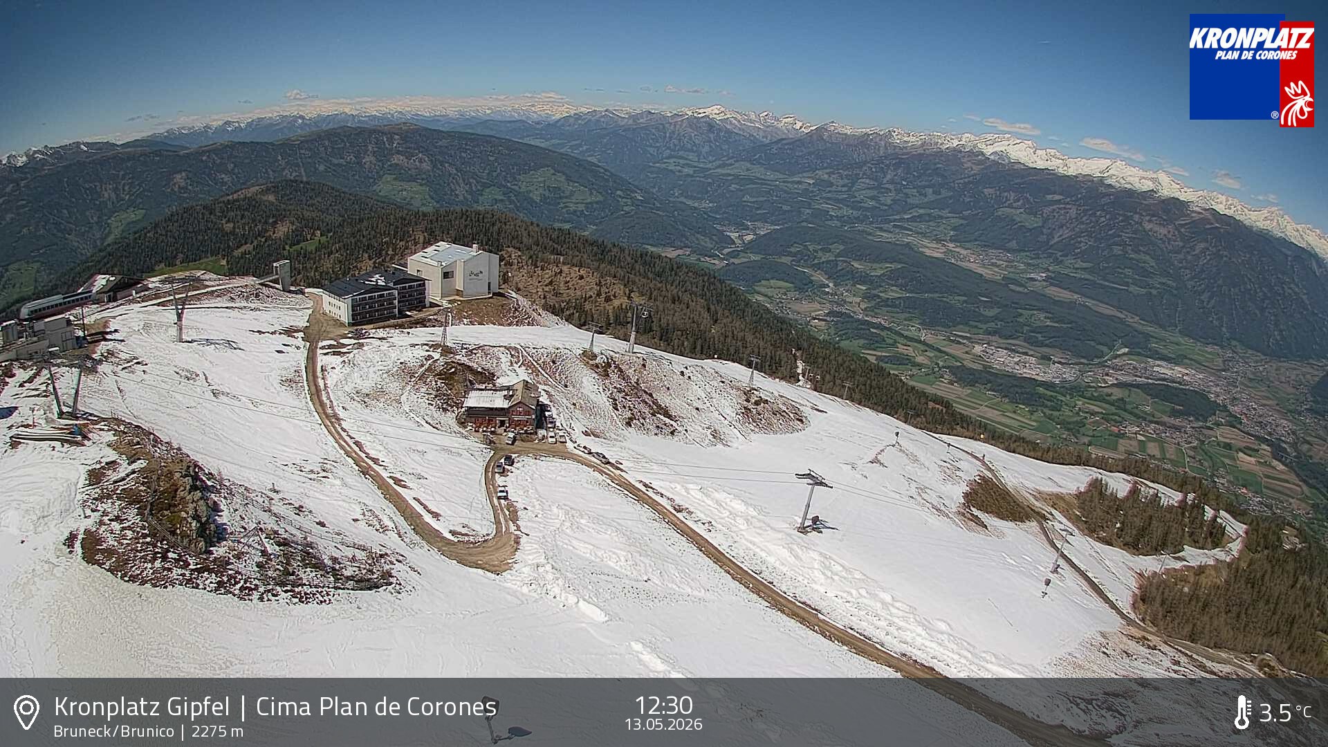 Archiv Foto Webcam Blick auf Bruneck, Kronplatz