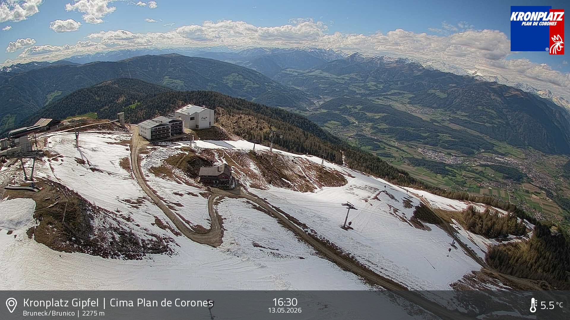Archiv Foto Webcam Blick auf Bruneck, Kronplatz