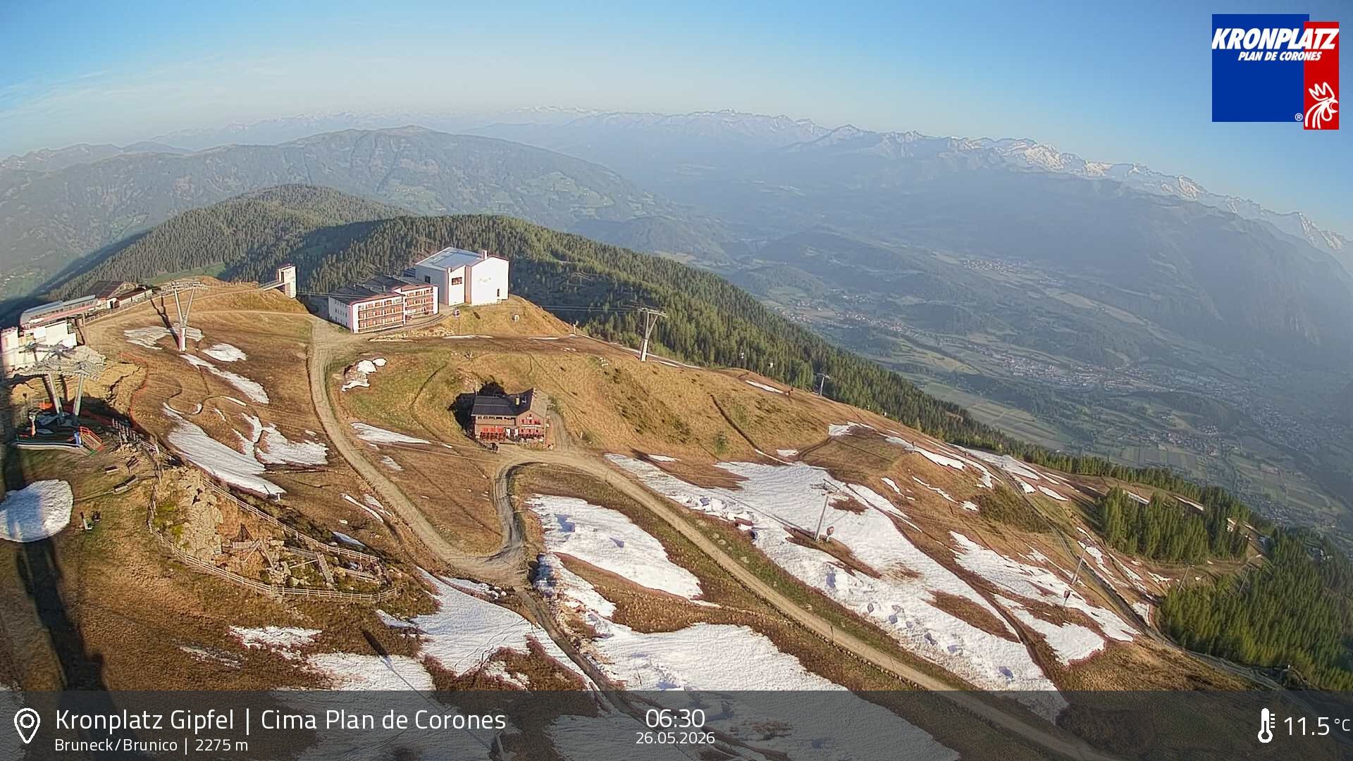 Archiv Foto Webcam Blick auf Bruneck, Kronplatz