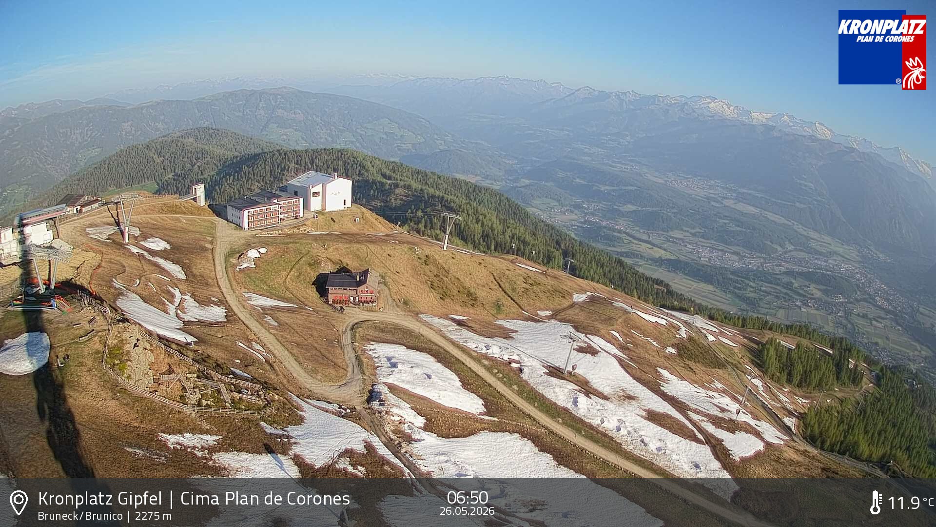 Archiv Foto Webcam Blick auf Bruneck, Kronplatz