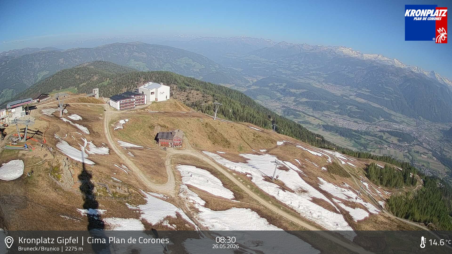 Archiv Foto Webcam Blick auf Bruneck, Kronplatz