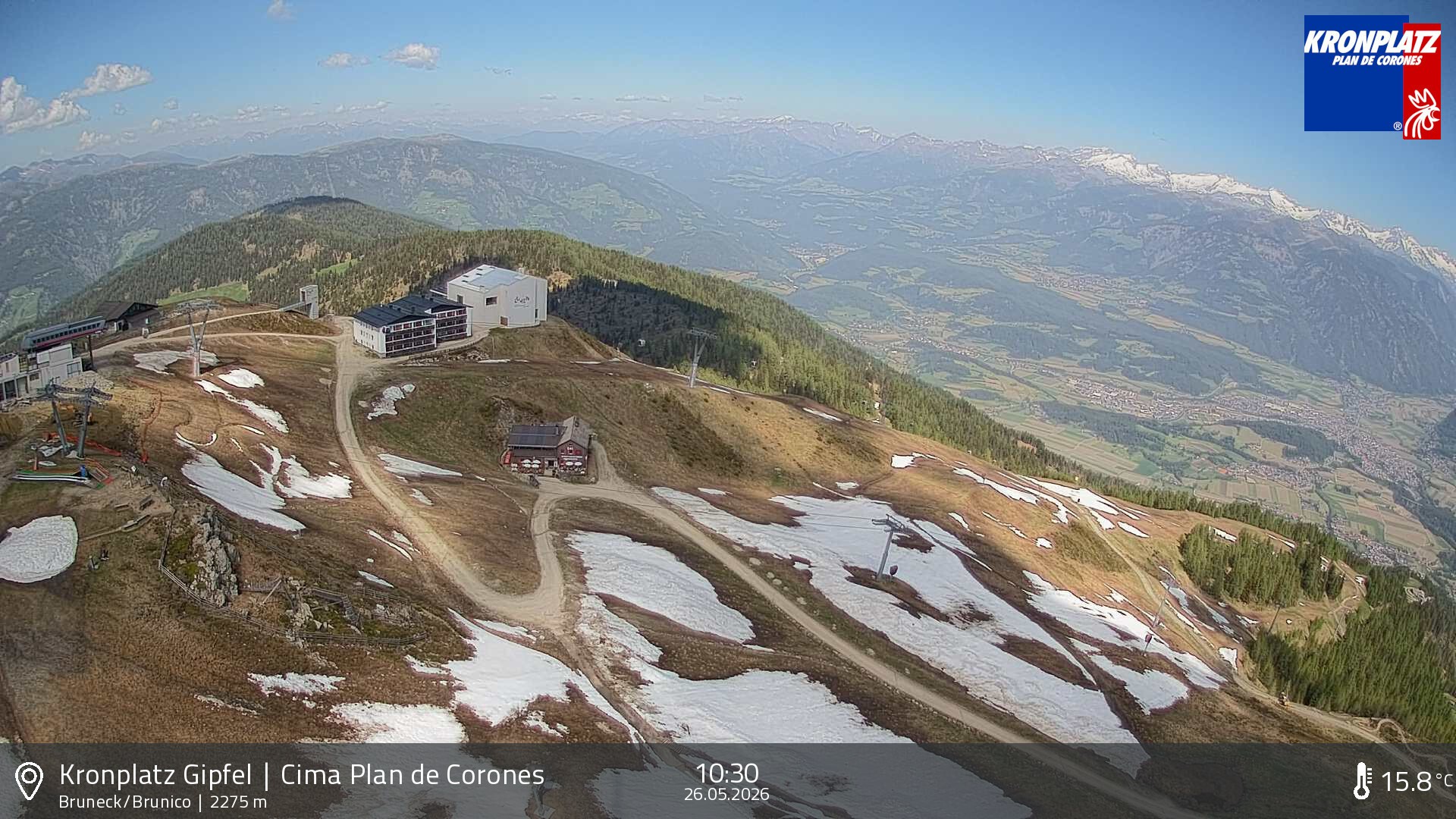 Archiv Foto Webcam Blick auf Bruneck, Kronplatz