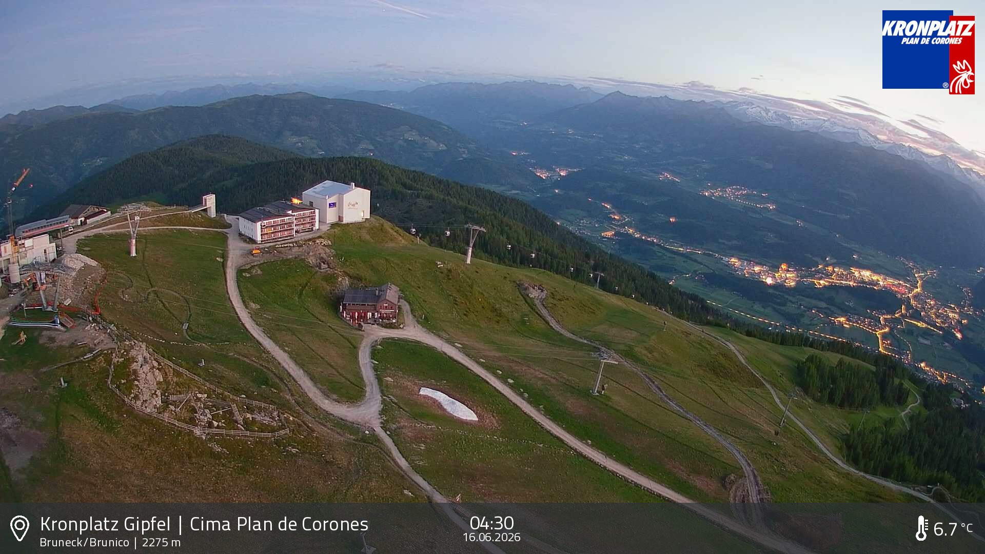 Archiv Foto Webcam Blick auf Bruneck, Kronplatz