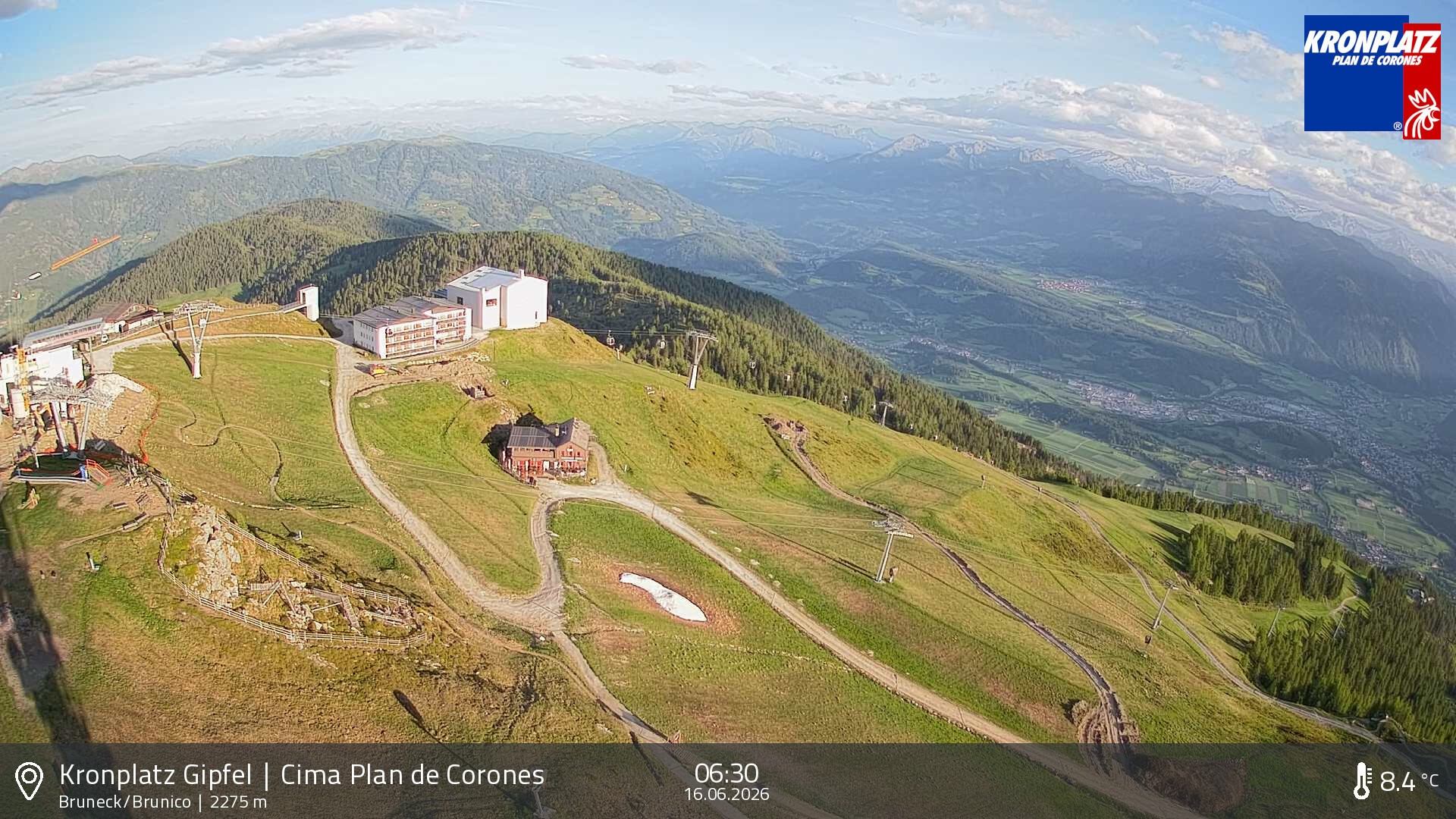 Archiv Foto Webcam Blick auf Bruneck, Kronplatz