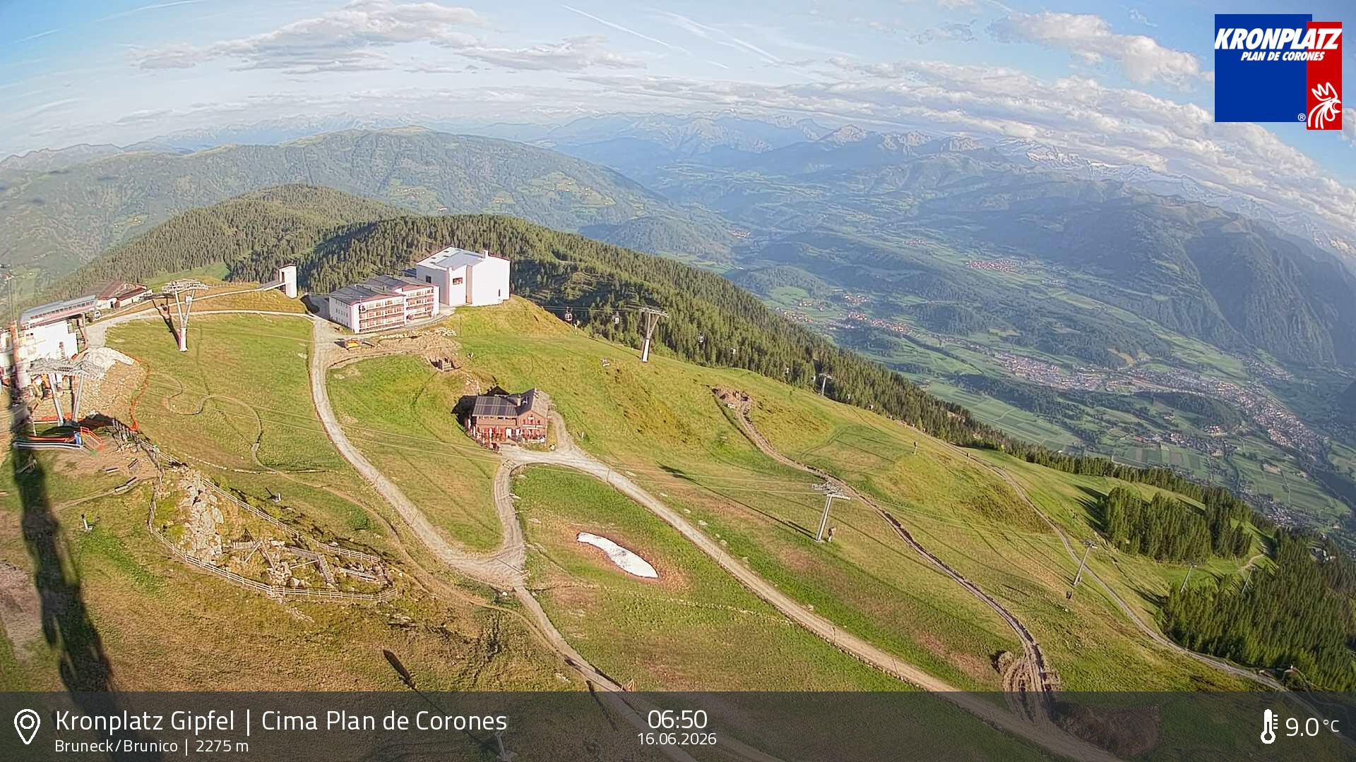 Archiv Foto Webcam Blick auf Bruneck, Kronplatz
