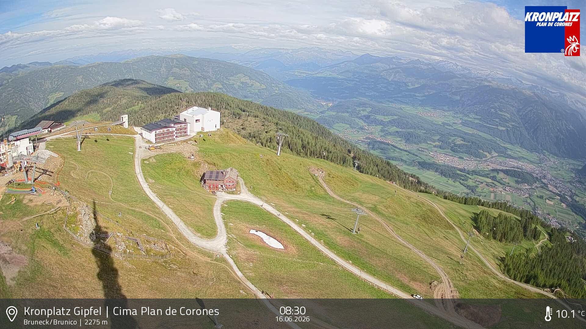 Archiv Foto Webcam Blick auf Bruneck, Kronplatz