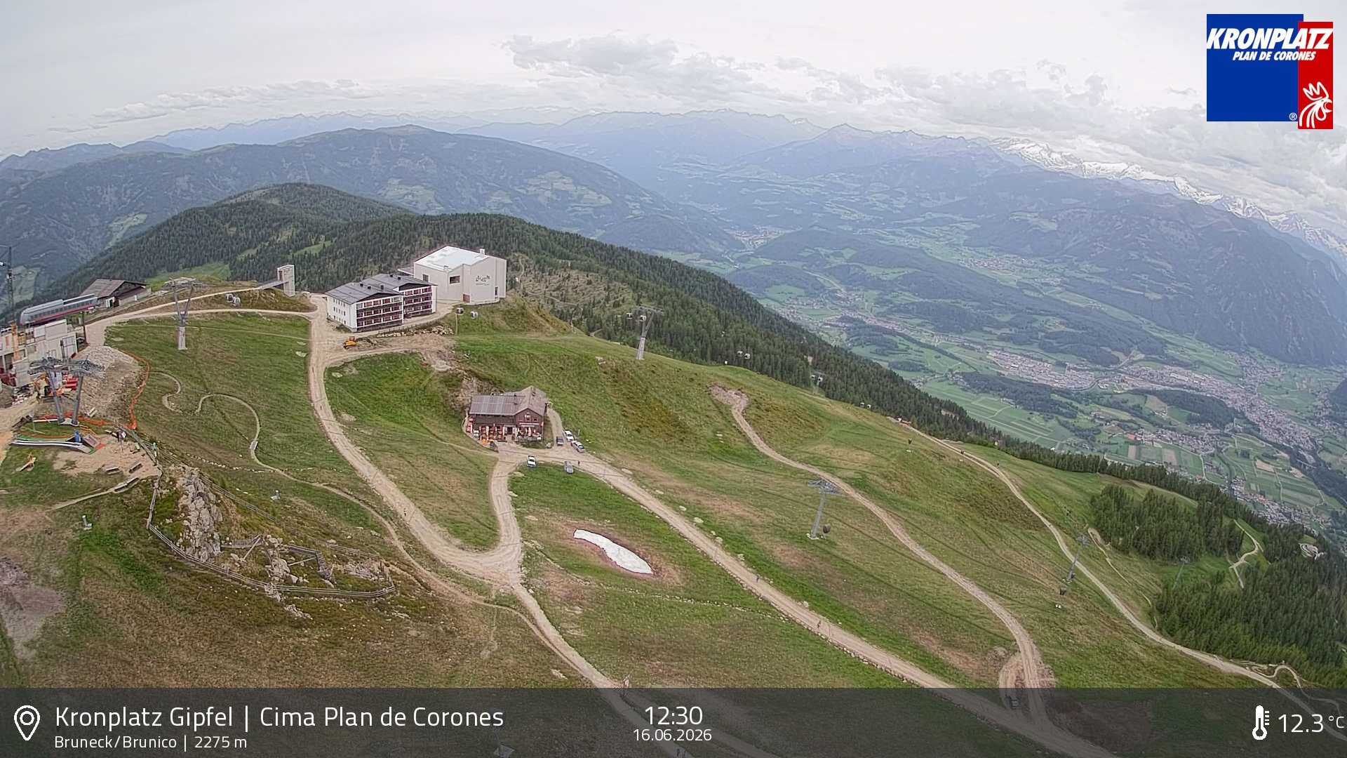 Archiv Foto Webcam Blick auf Bruneck, Kronplatz