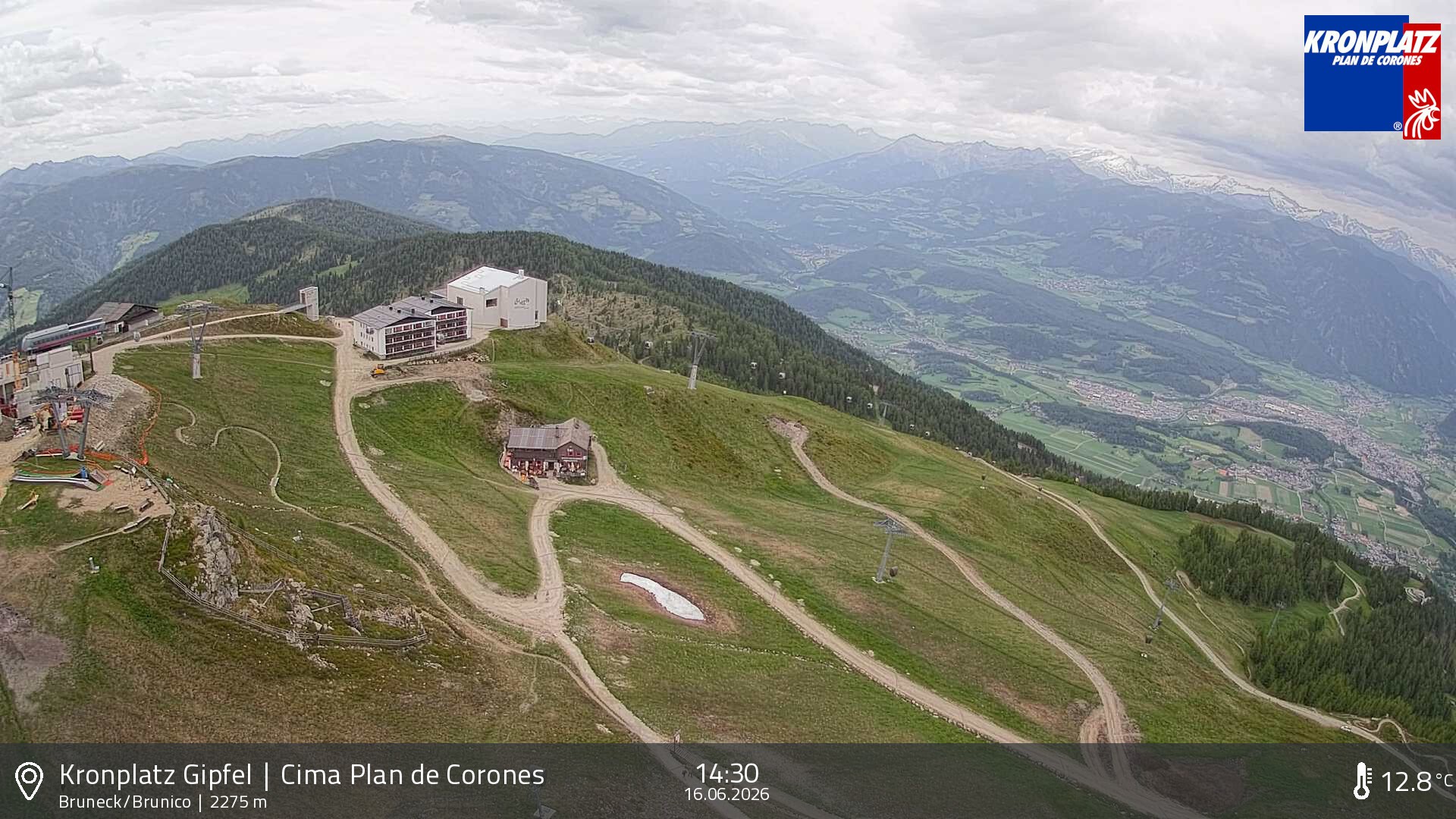 Archiv Foto Webcam Blick auf Bruneck, Kronplatz